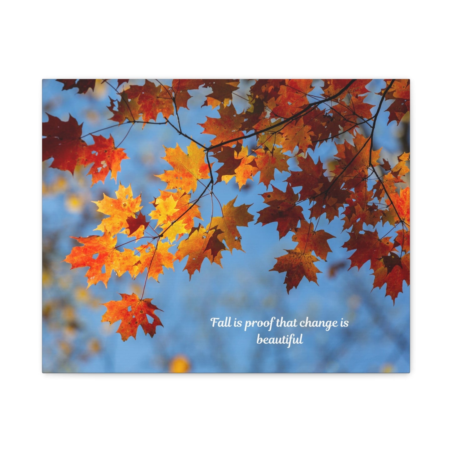 Autumn Canvas Wall Art, Seasonal Decor, Inspirational Quote, Fall Home Decor, Nature Photography
