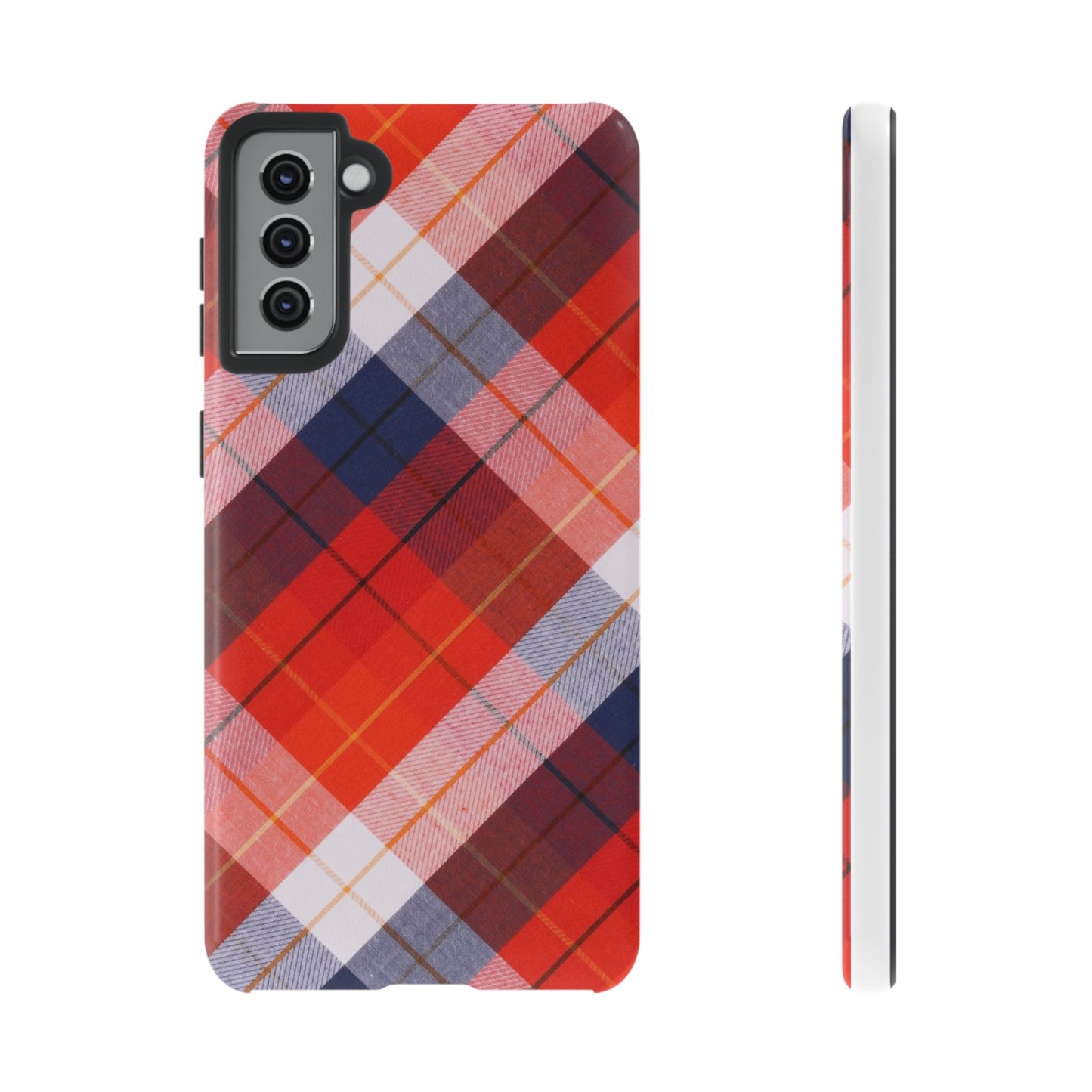 Tough Cases, Beautiful Red, White & Blue Plaid Design