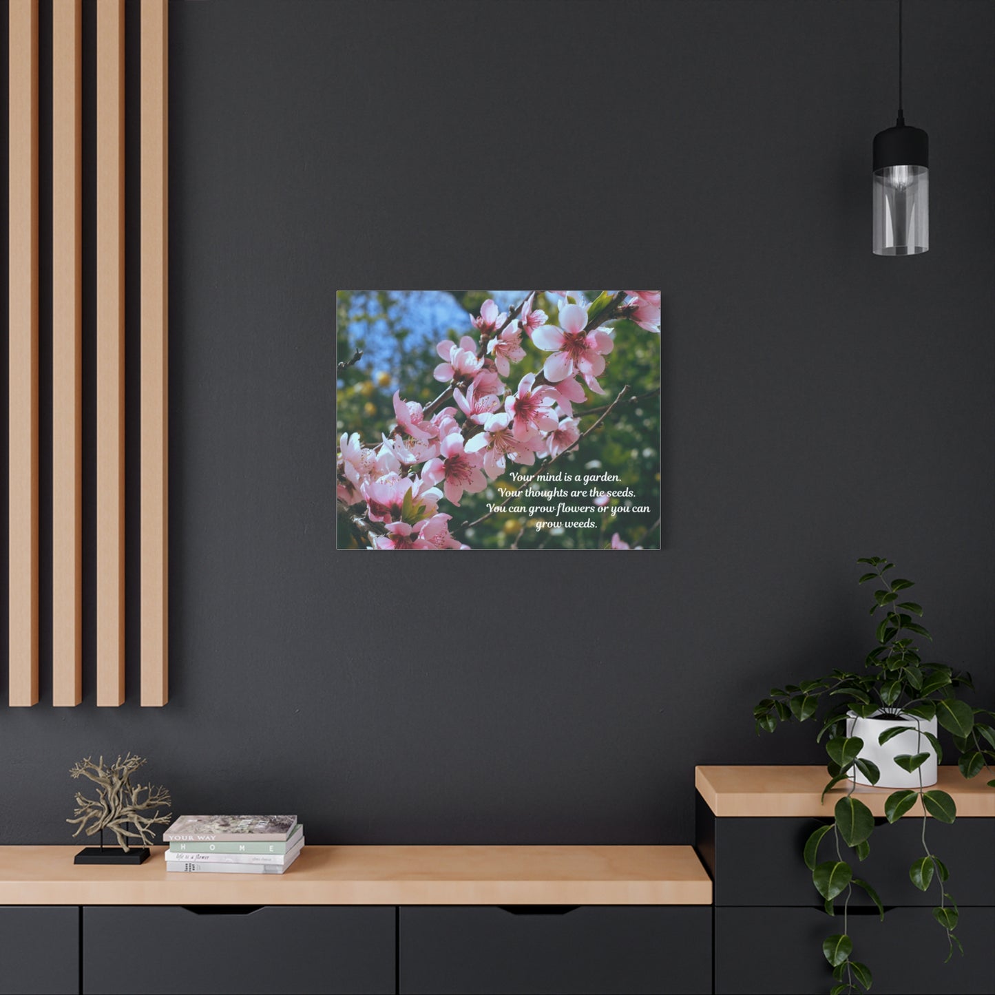 Inspirational Flower Canvas Wall Art, Nature Decor for Home, Motivational Gift, Garden Quote Print, Positive Thinking Wall Decor