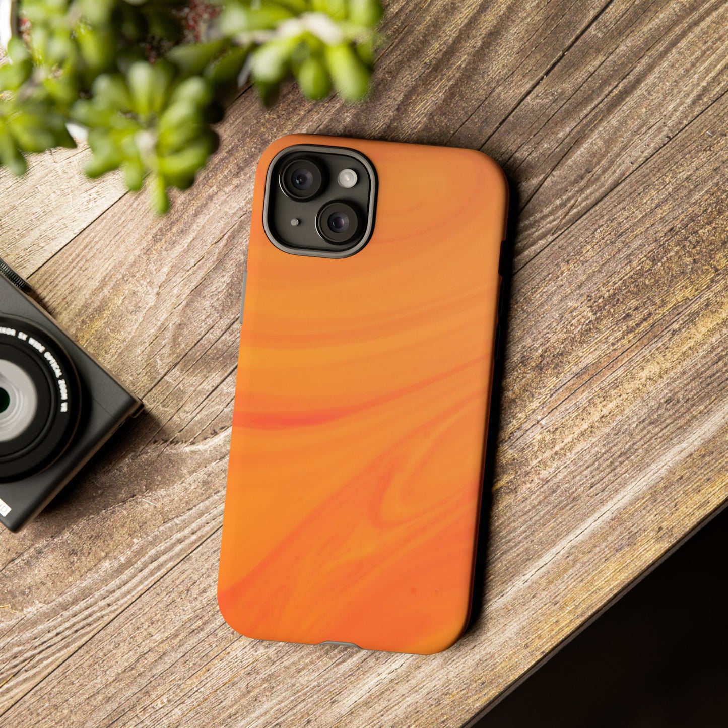 Tough Cases, Beautiful Orange Marble Design