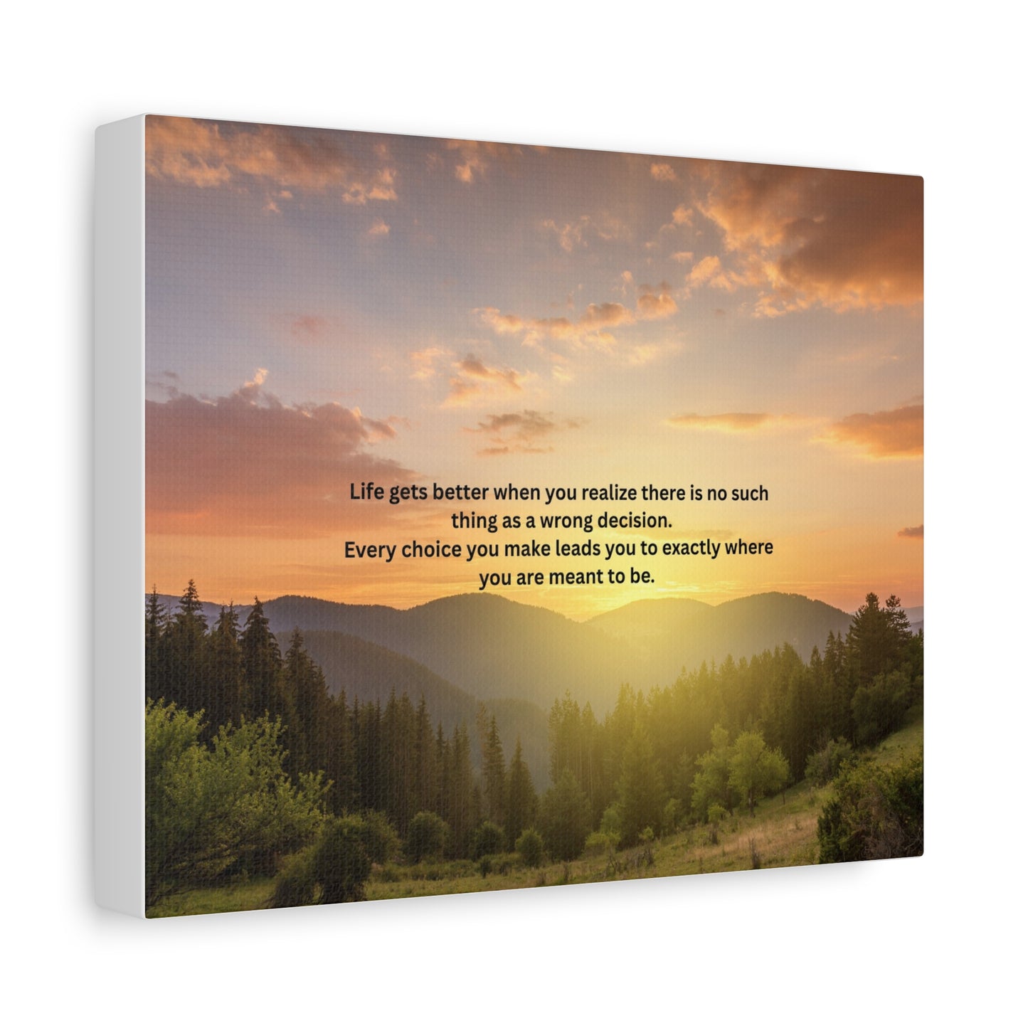 Inspirational Sunset Canvas Print — "Life Gets Better" Motivational Wall Art