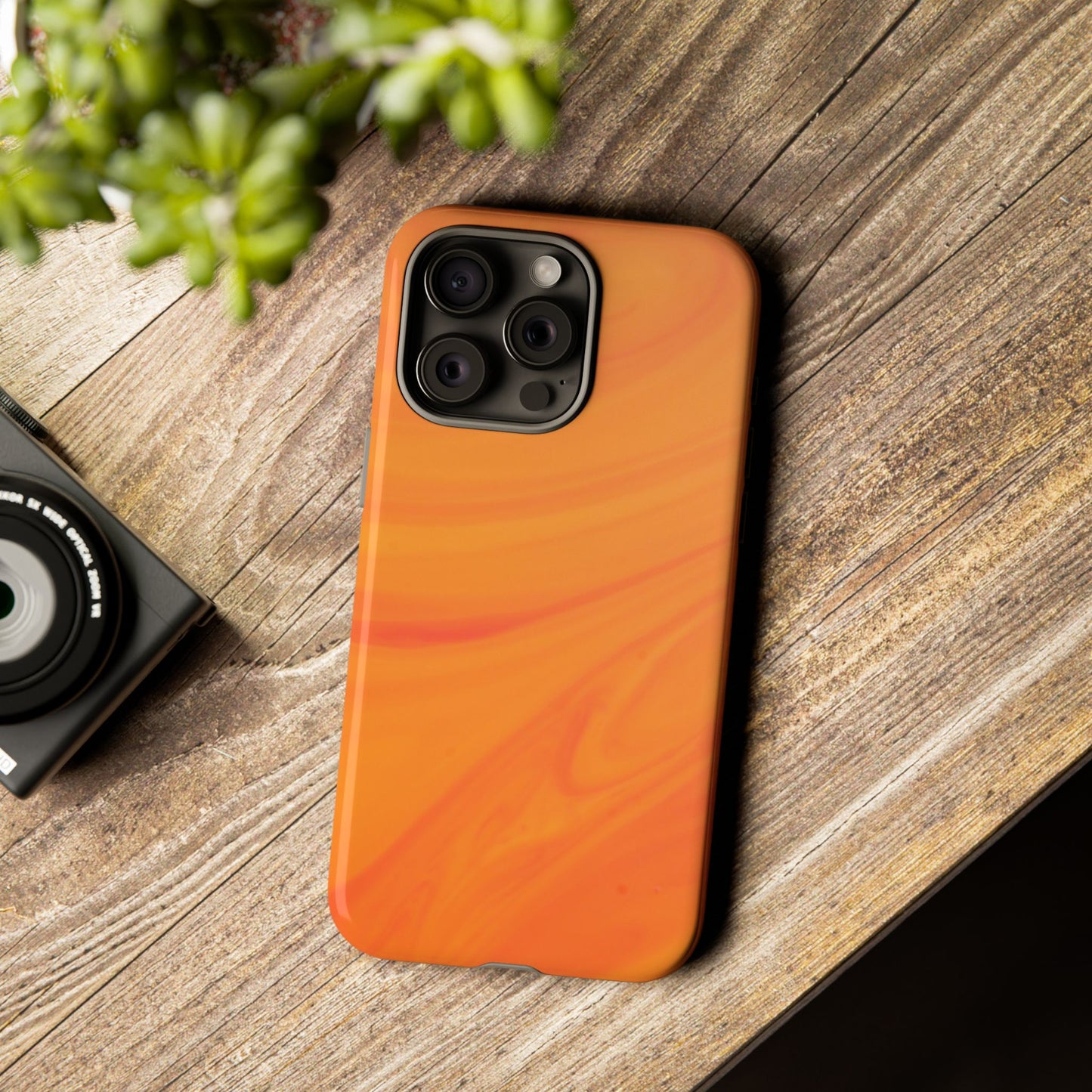 Tough Cases, Beautiful Orange Marble Design