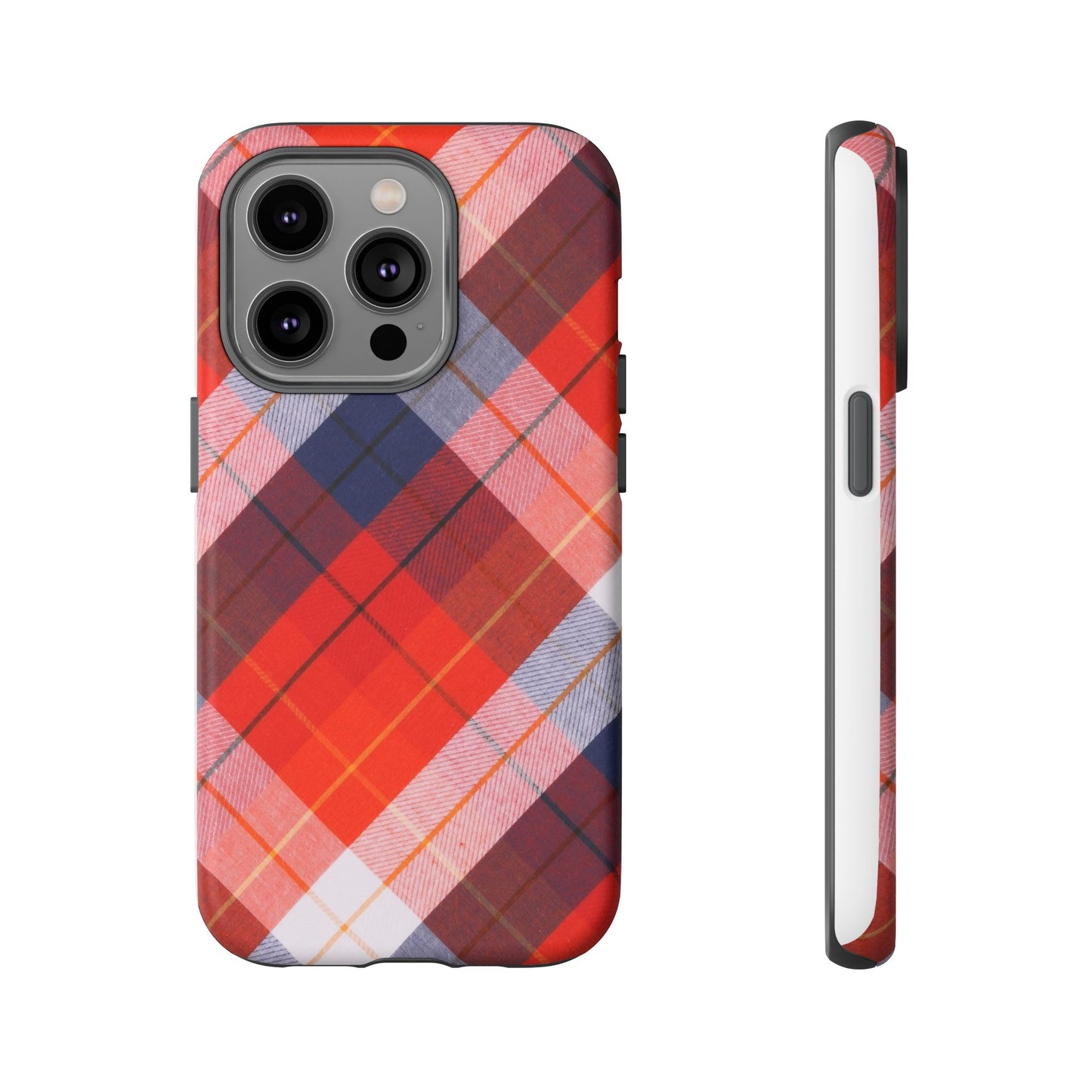 Tough Cases, Beautiful Red, White & Blue Plaid Design