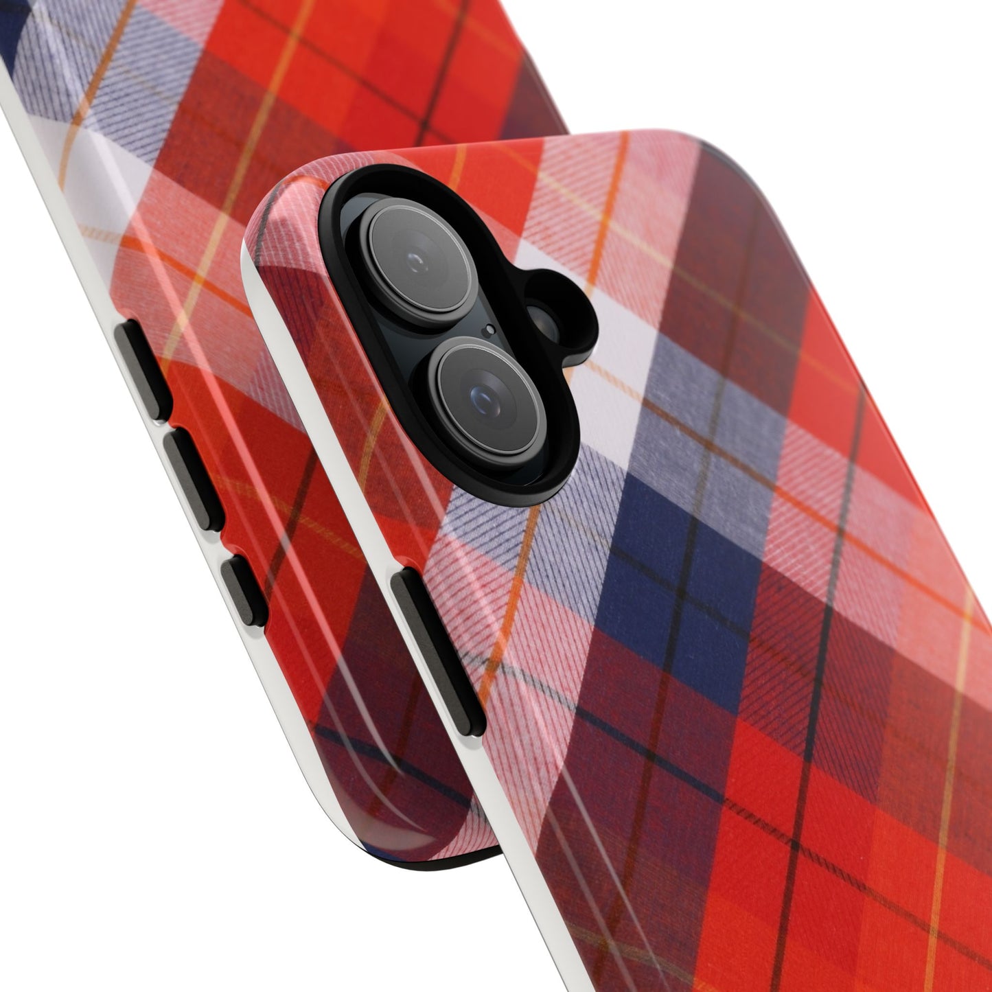 Tough Cases, Beautiful Red, White & Blue Plaid Design