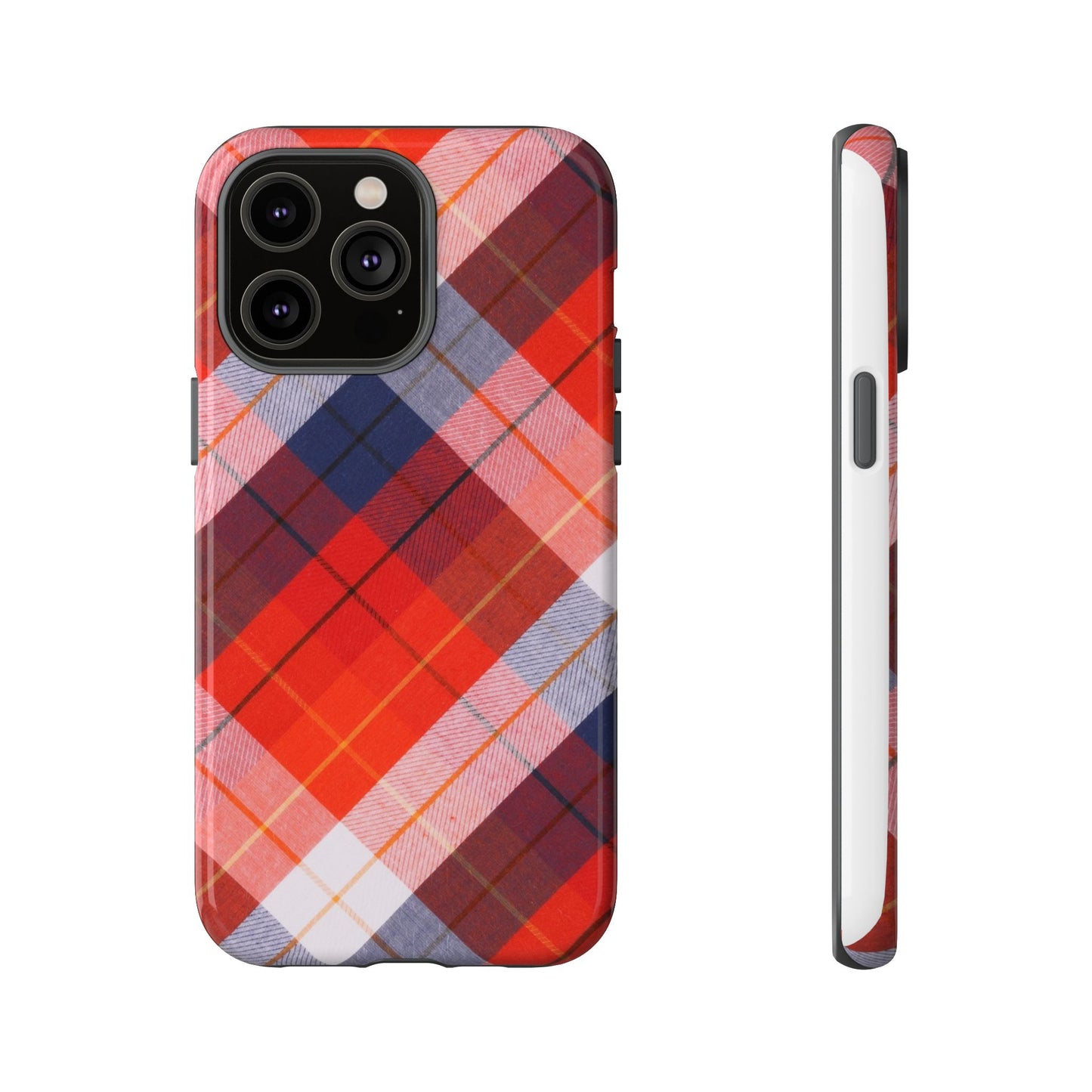 Tough Cases, Beautiful Red, White & Blue Plaid Design