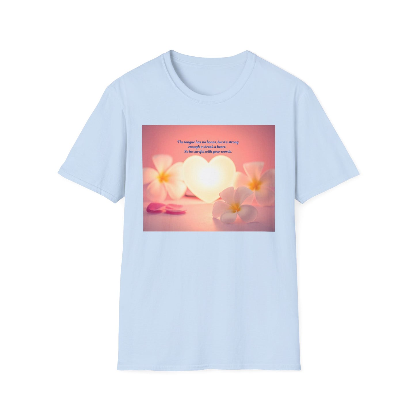 Inspirational Heart & Plumeria T-Shirt – 'The stronger the love...' Motivational Floral Tee
