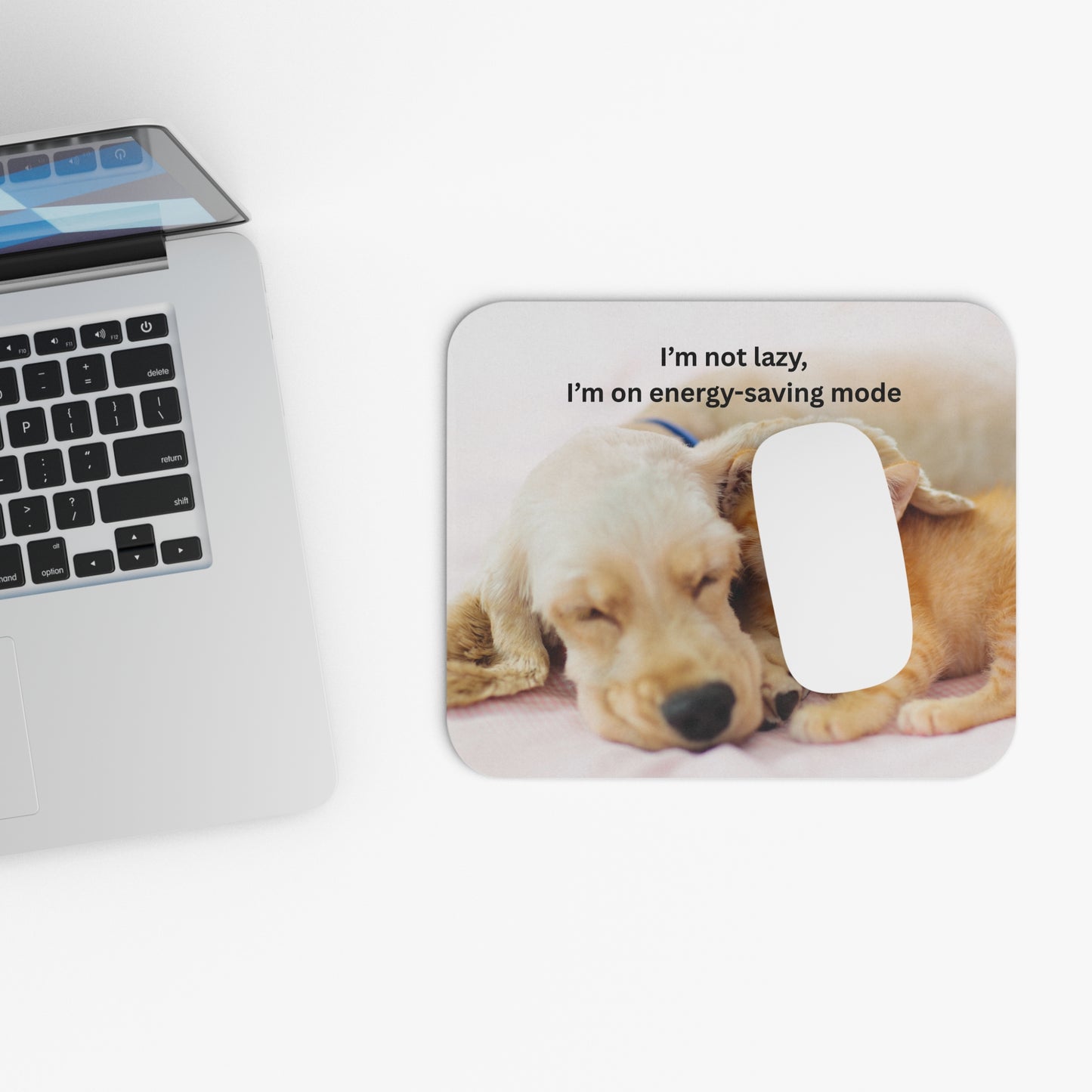 Cute Animal Quote Mouse Pad, Pet Lover Gift, Office Desk Decor, Cat and Dog Humor, Fun Interior Accessories