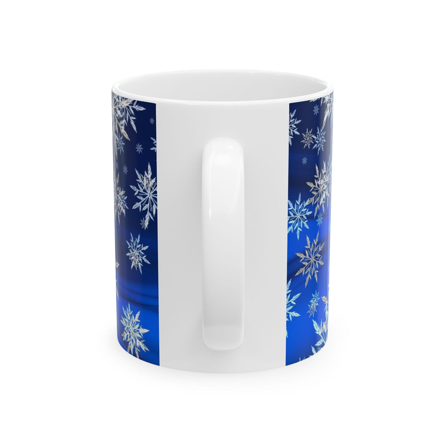 Ceramic Snowflake Mug - Cozy Winter Gift, Holiday Decor, Peace on Earth Design, Coffee Cup, Tea Mug, Christmas Drinkware
