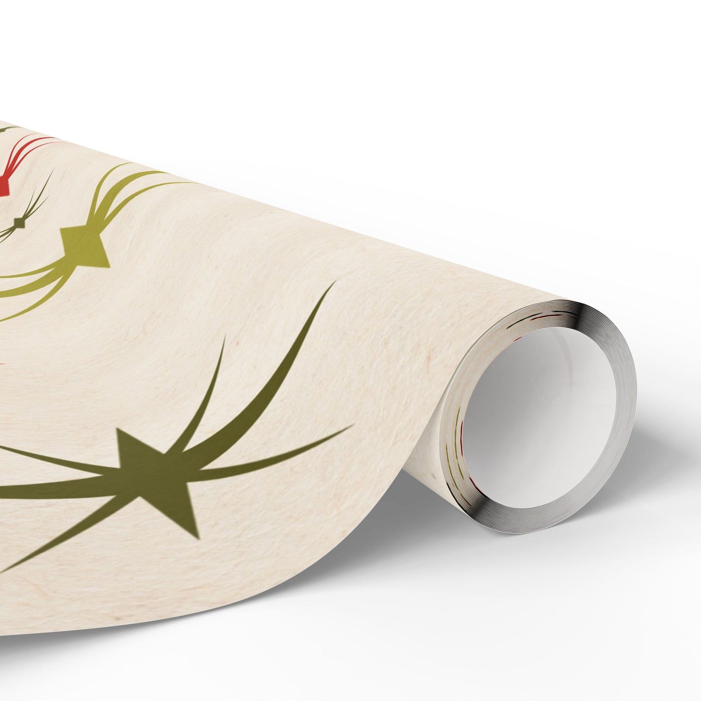 Christmas Star Wrapping Paper Roll — Retro Midcentury Starburst Gift Wrap