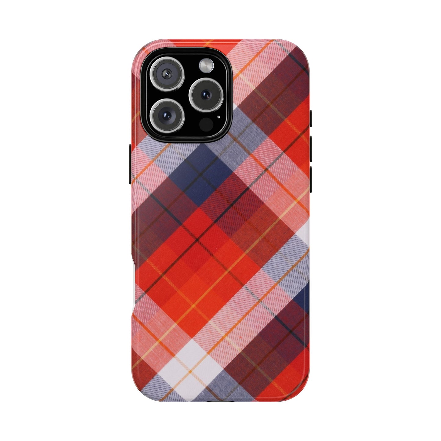 Tough Cases, Beautiful Red, White & Blue Plaid Design