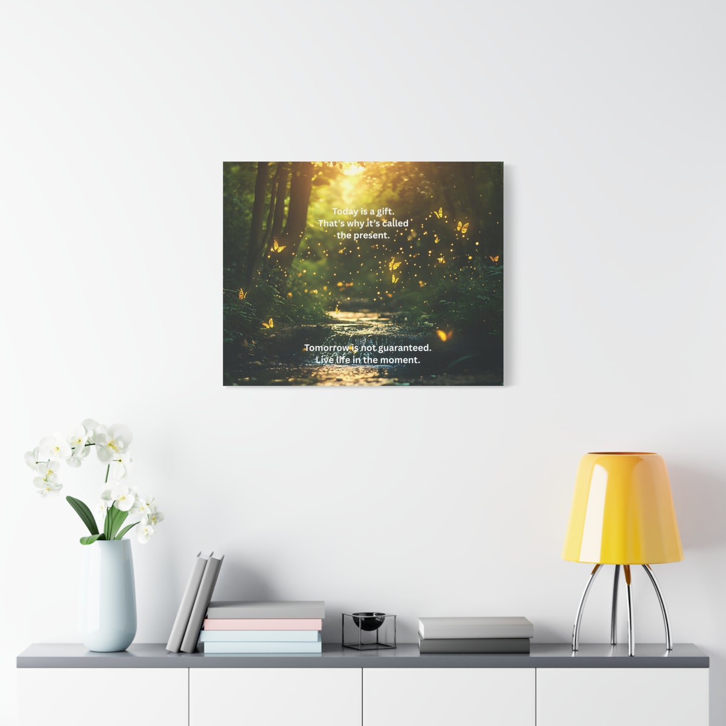Inspirational Forest Canvas — "Today is a gift... the present" Wall Art
