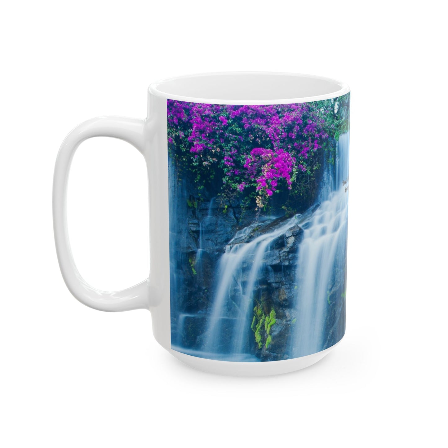 Serene Waterfall Ceramic Mug, Inspirational Gift for Nature Lovers, Coffee Cup for Relaxation, Home Decor, Nature-Themed Drinkware