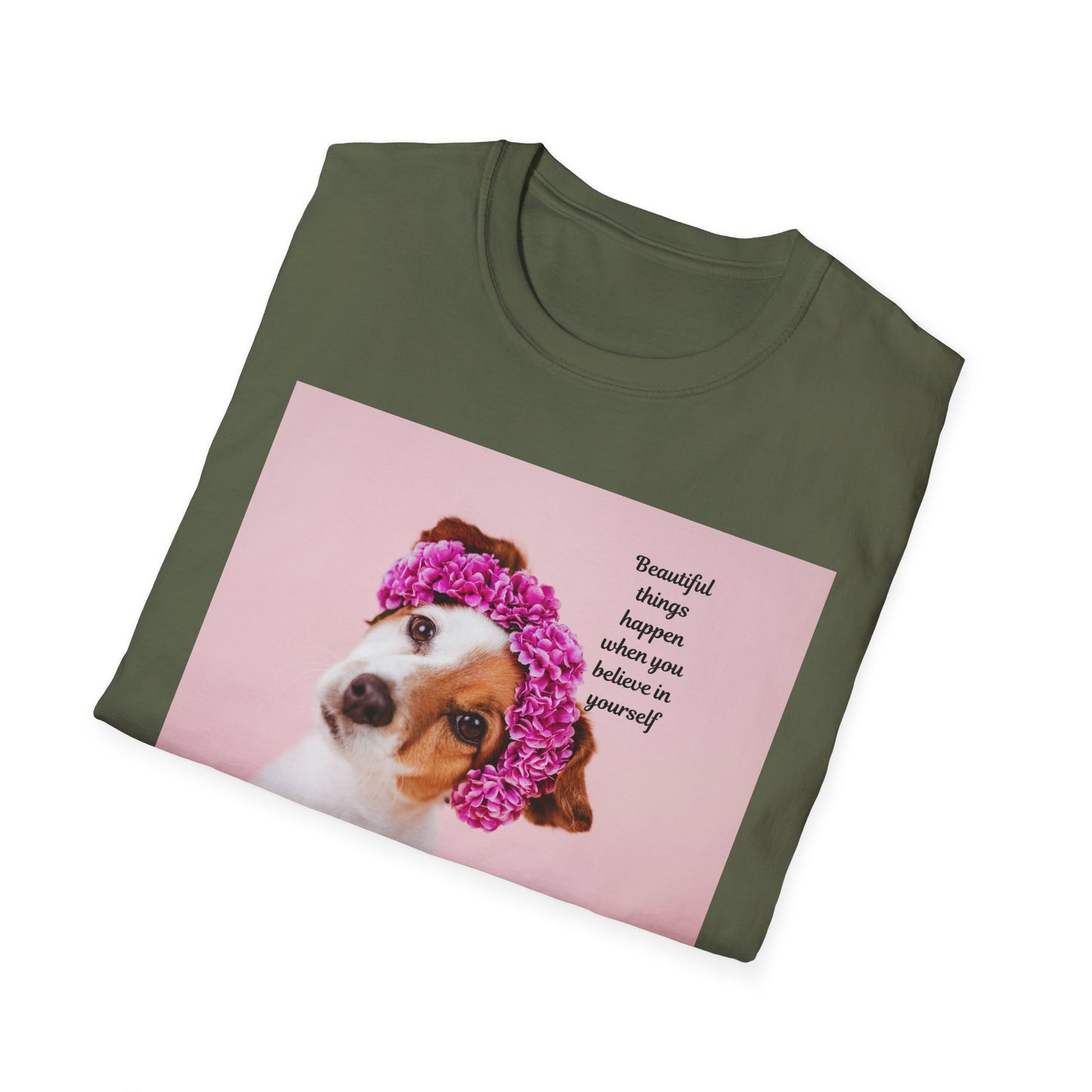 Dog Lover's Inspirational T-Shirt, Cute Pet Apparel, Floral Print Tee, Gift for Animal Lovers, Funny Dog Shirt