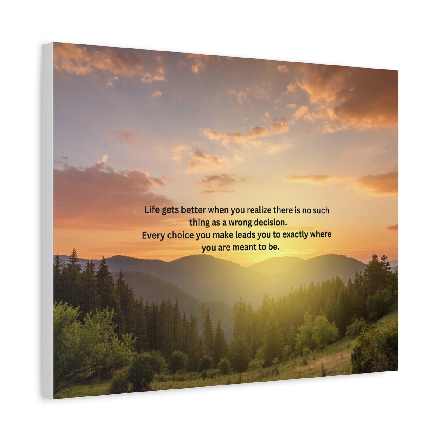 Inspirational Sunset Canvas Print — "Life Gets Better" Motivational Wall Art