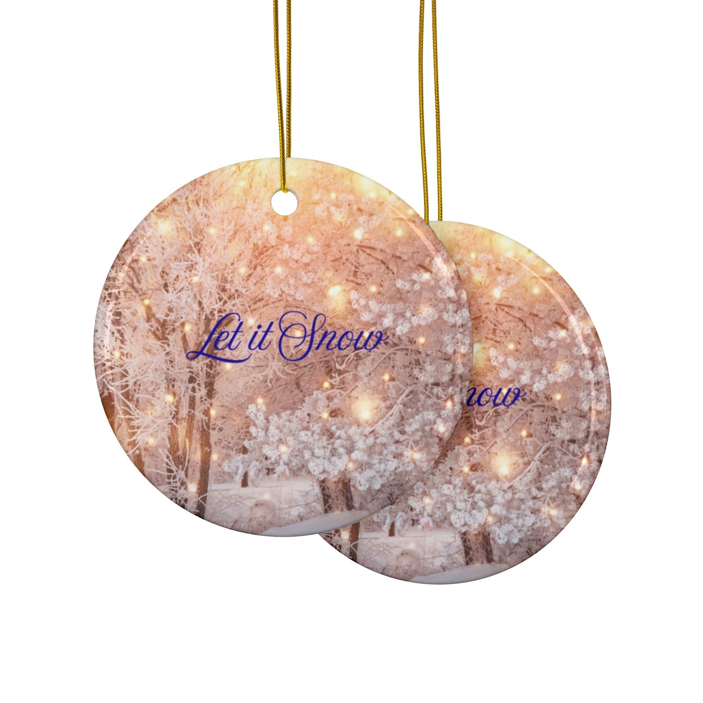Ceramic Ornaments, Winter Decor, Let it Snow, Holiday Decor, Christmas Tree Ornaments, Double-Sided Decorations, Perfect Gift