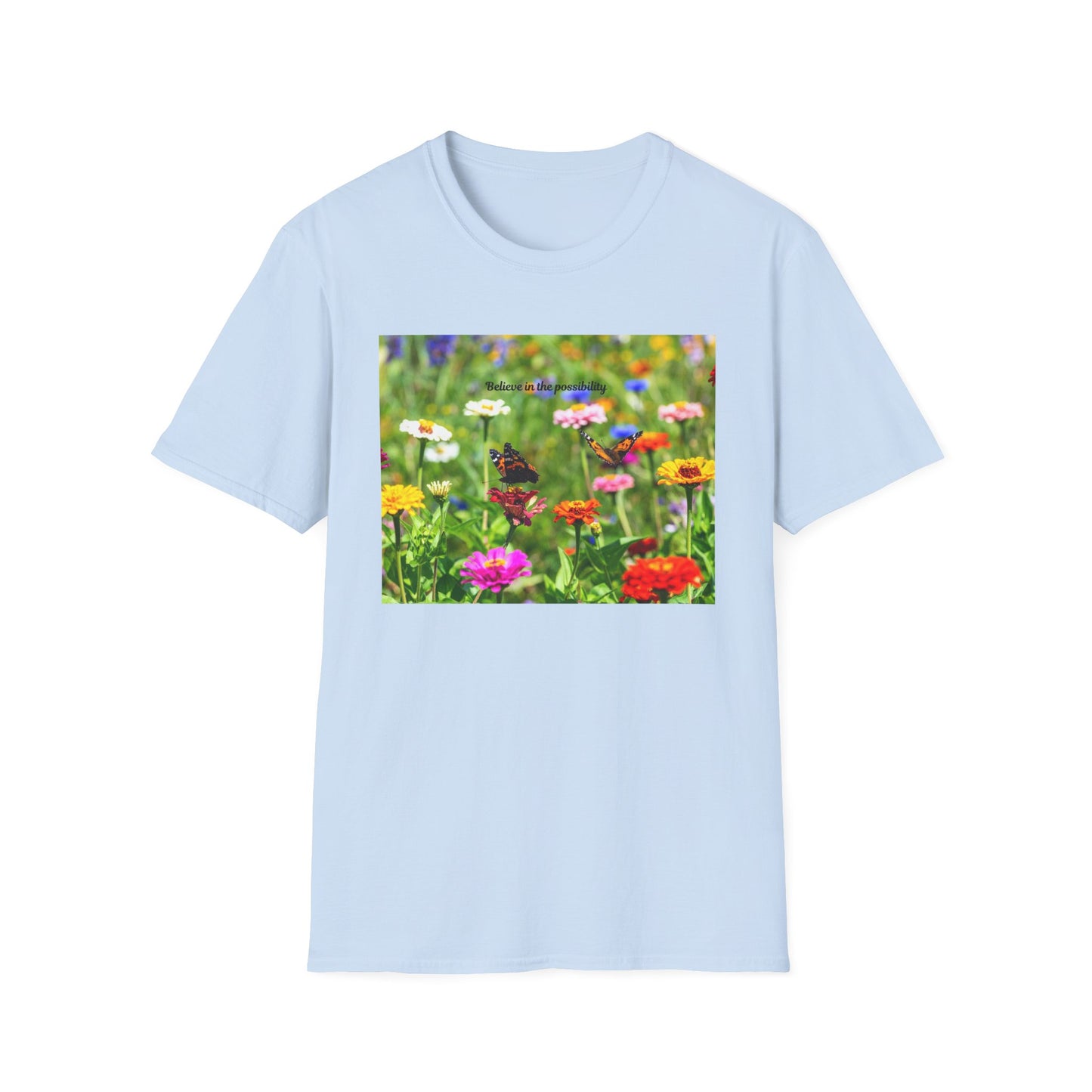 Vibrant Floral Butterfly T-Shirt - Nature Lover Gift, Spring Fashion, Eco-Friendly Apparel, Outdoor Wear, Garden Party Outfit