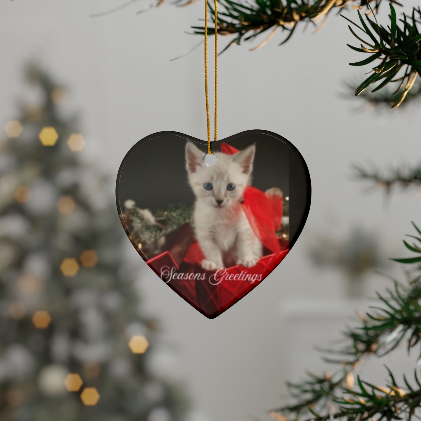 Cat Christmas Ornaments, Festive Double-Sided, Holiday Decor, Pet Lover Gift, Seasonal Cheer, Home Ornament