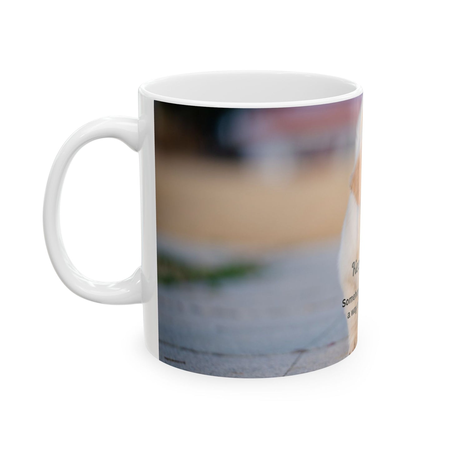 Motivational Puppy Ceramic Mug – "Keep Going!" Inspirational Coffee Cup (11oz/15oz)