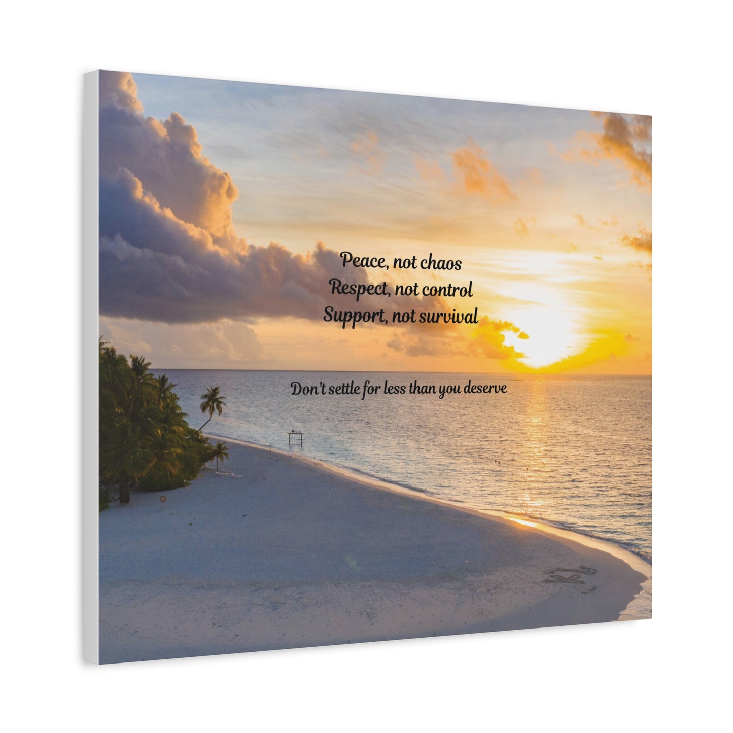 Inspirational Wall Art Canvas Print, Motivational Home Decor, Beach Sunset Art, Gift for Her, Positive Affirmation Decor