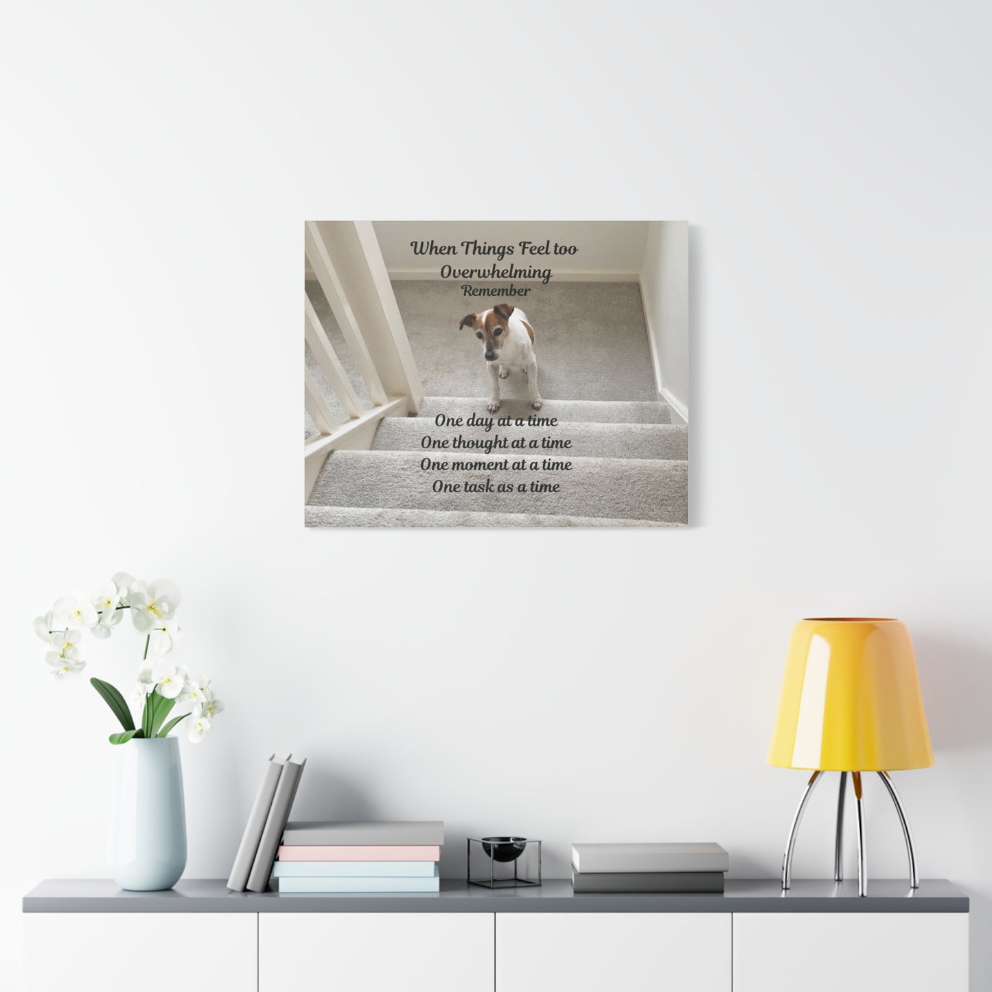 Inspirational Dog Canvas Print, Motivational Wall Art, Home Décor for Pet Lovers, Unique Gift Option, Perfect for Uplifting Spaces