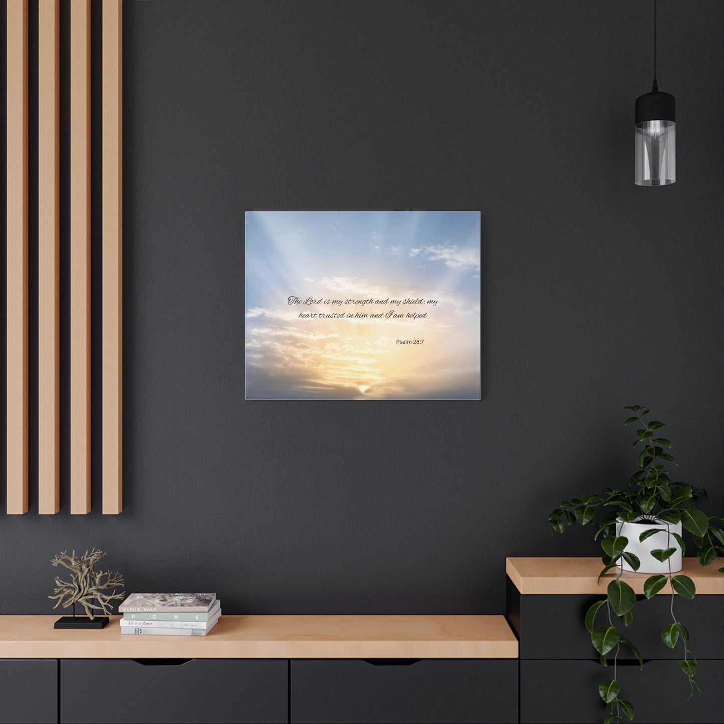 Inspirational Canvas Art, Motivational Wall Decor, Psalm 28:7 Print, Uplifting Home Decor, Gift for Faith