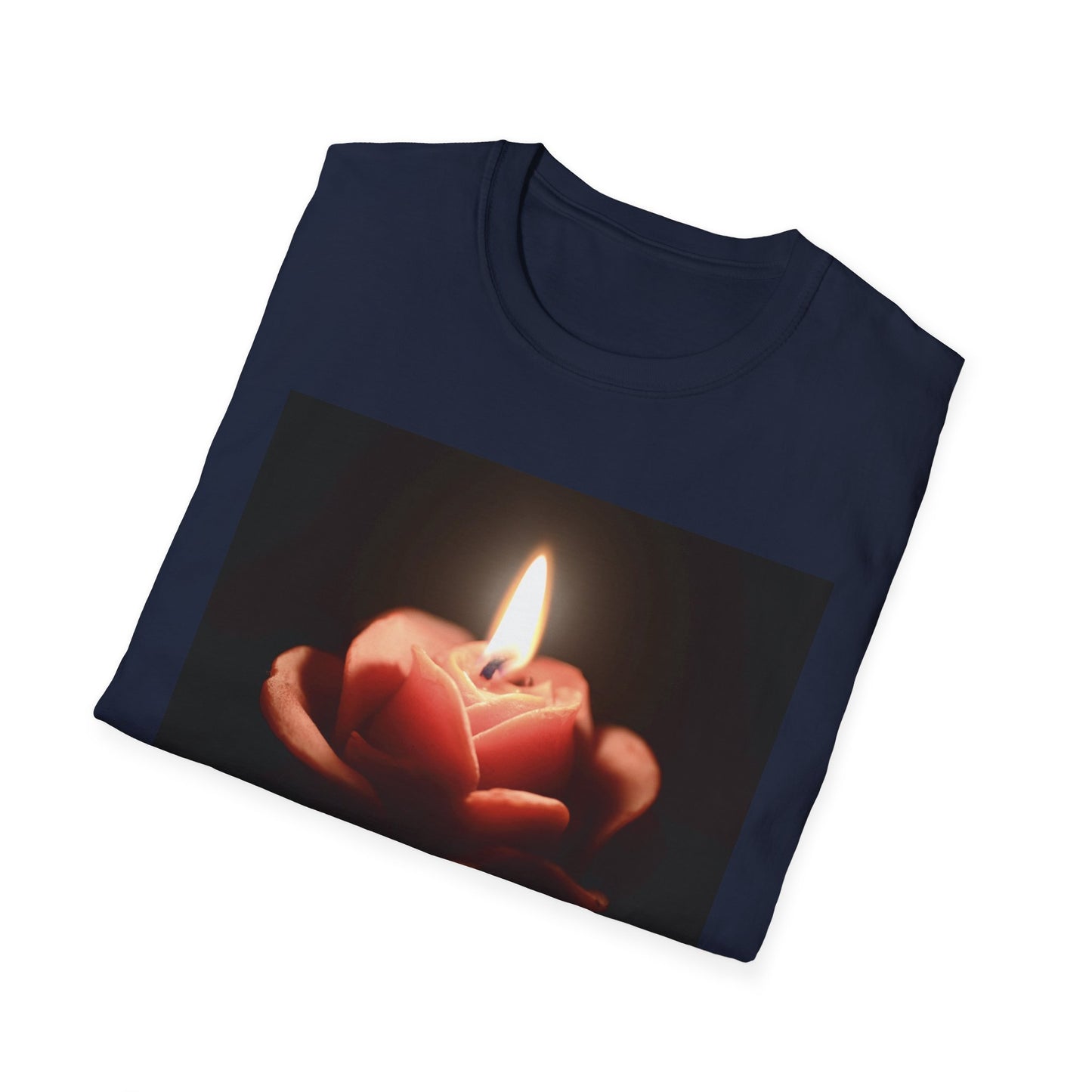 T-Shirt — Candle in Hands Graphic Tee with Inspirational Quote