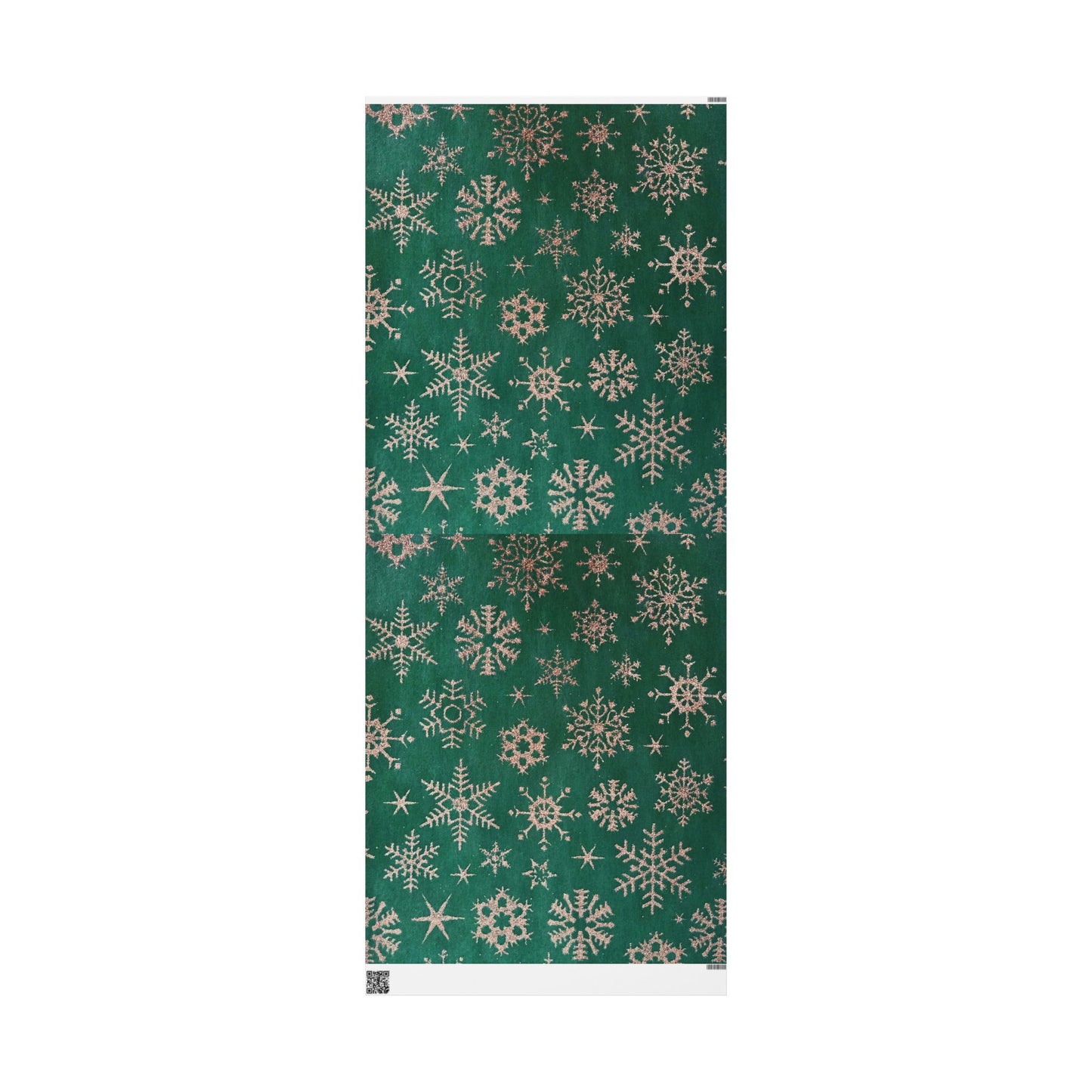 Green Snowflake Wrapping Paper Roll — Festive Holiday Gift Wrap