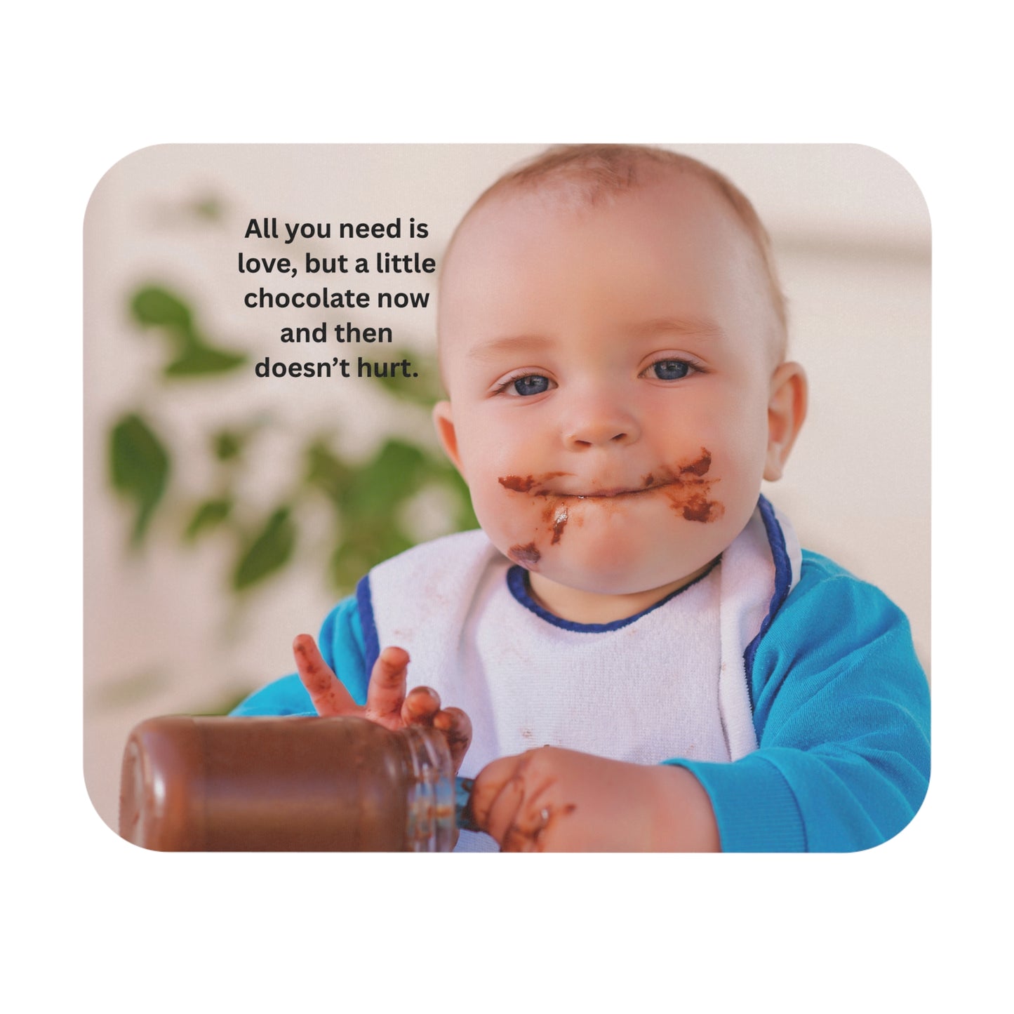 Chocolate Love Mouse Pad, Sweet Gift for Desk, Cute Office Décor, Fun Birthday Present, Perfect for Chocolate Lovers