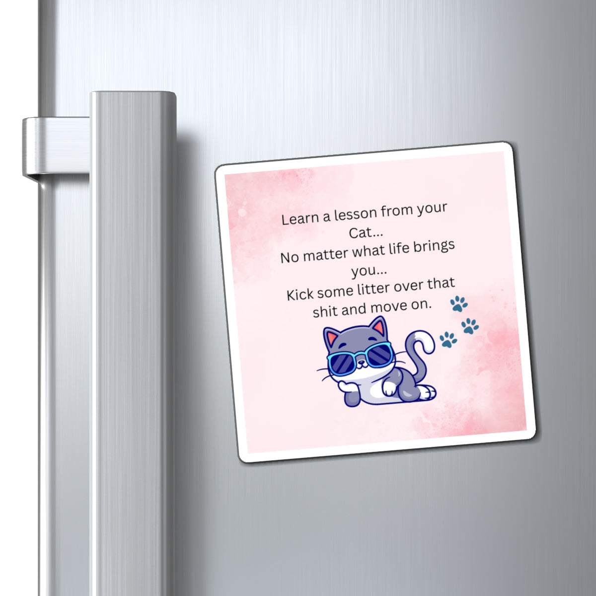 Whimsical Cat Magnet, Funny Cat Lover Gift, Kitchen Decor, Magnetic Reminder, Pet Lover Gift, Refrigerator Magnet
