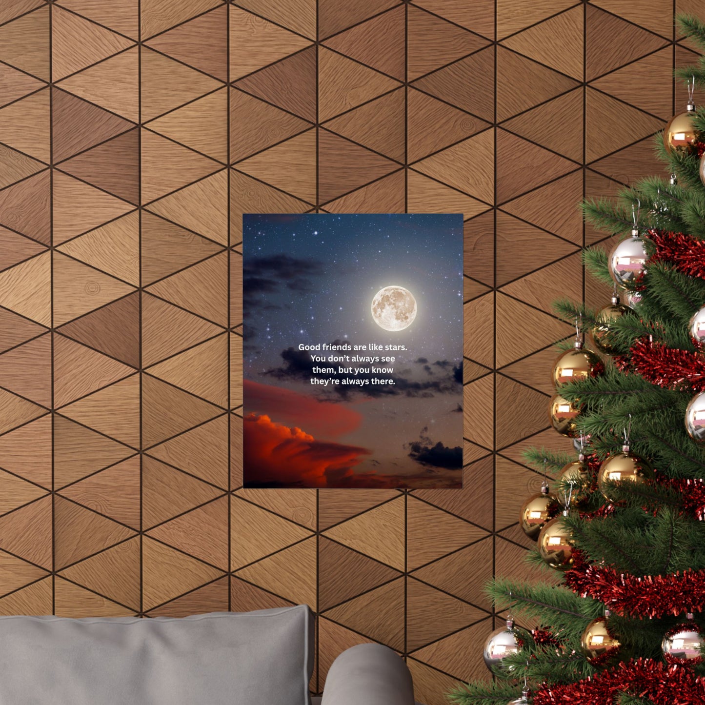 Friendship Moon Poster — Matte Vertical Inspirational Wall Art