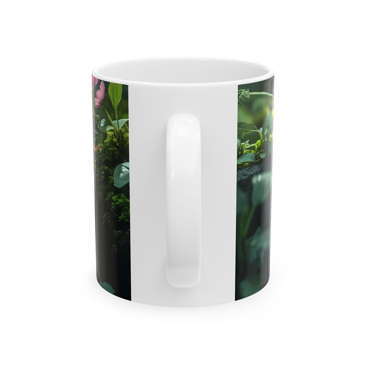 Inspirational Nature Ceramic Mug – “Happiness is Found” Quote (11oz & 15oz)