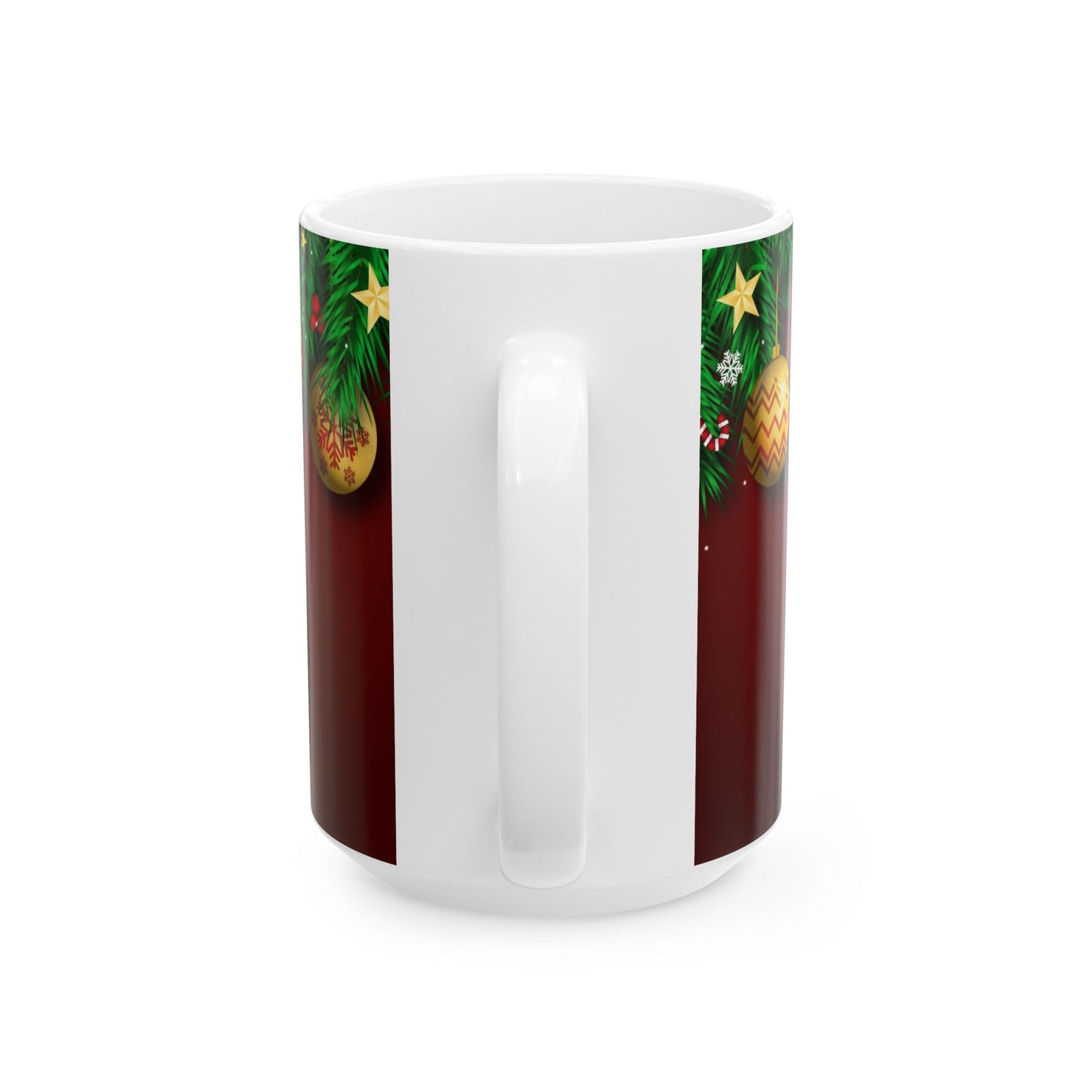 Happy Holiday Ceramic Mug — Festive Christmas Ornaments (11oz & 15oz)