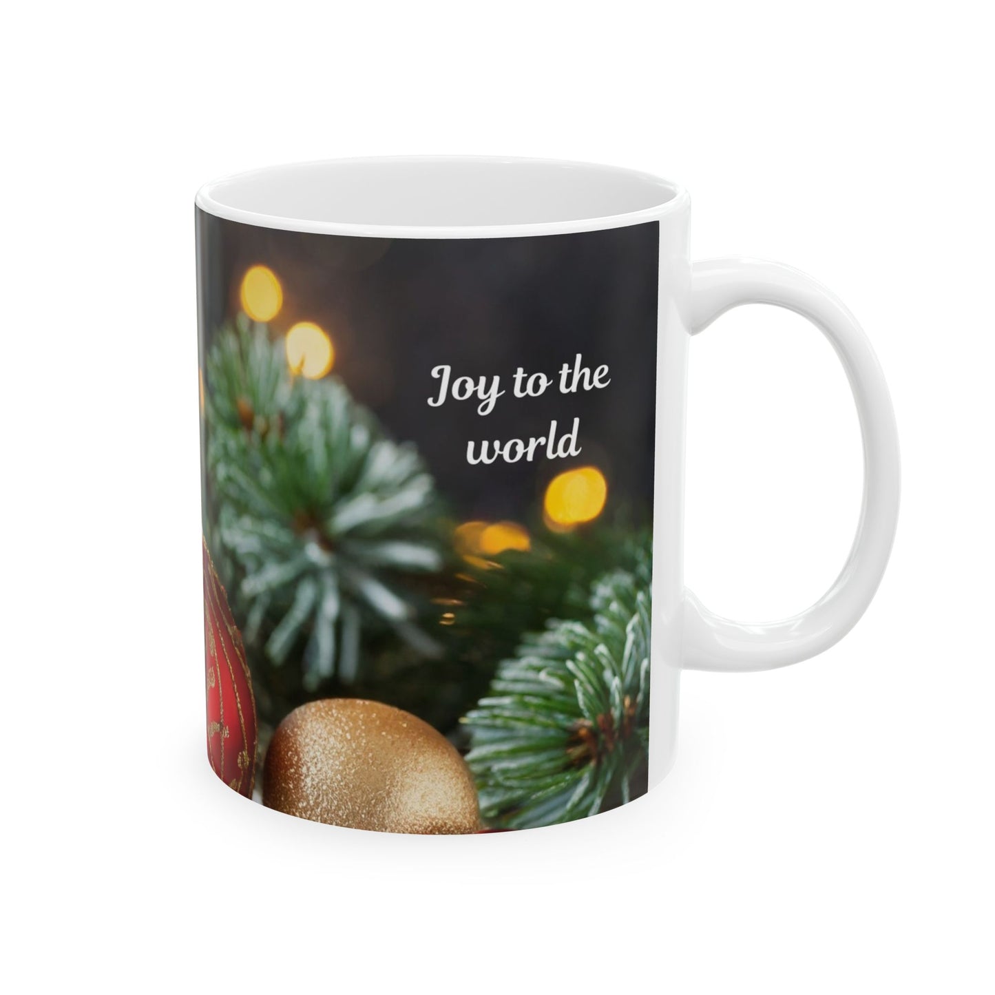 Christmas Ornament & Candle Ceramic Mug — Festive Holiday Coffee Cup (11oz, 15oz)