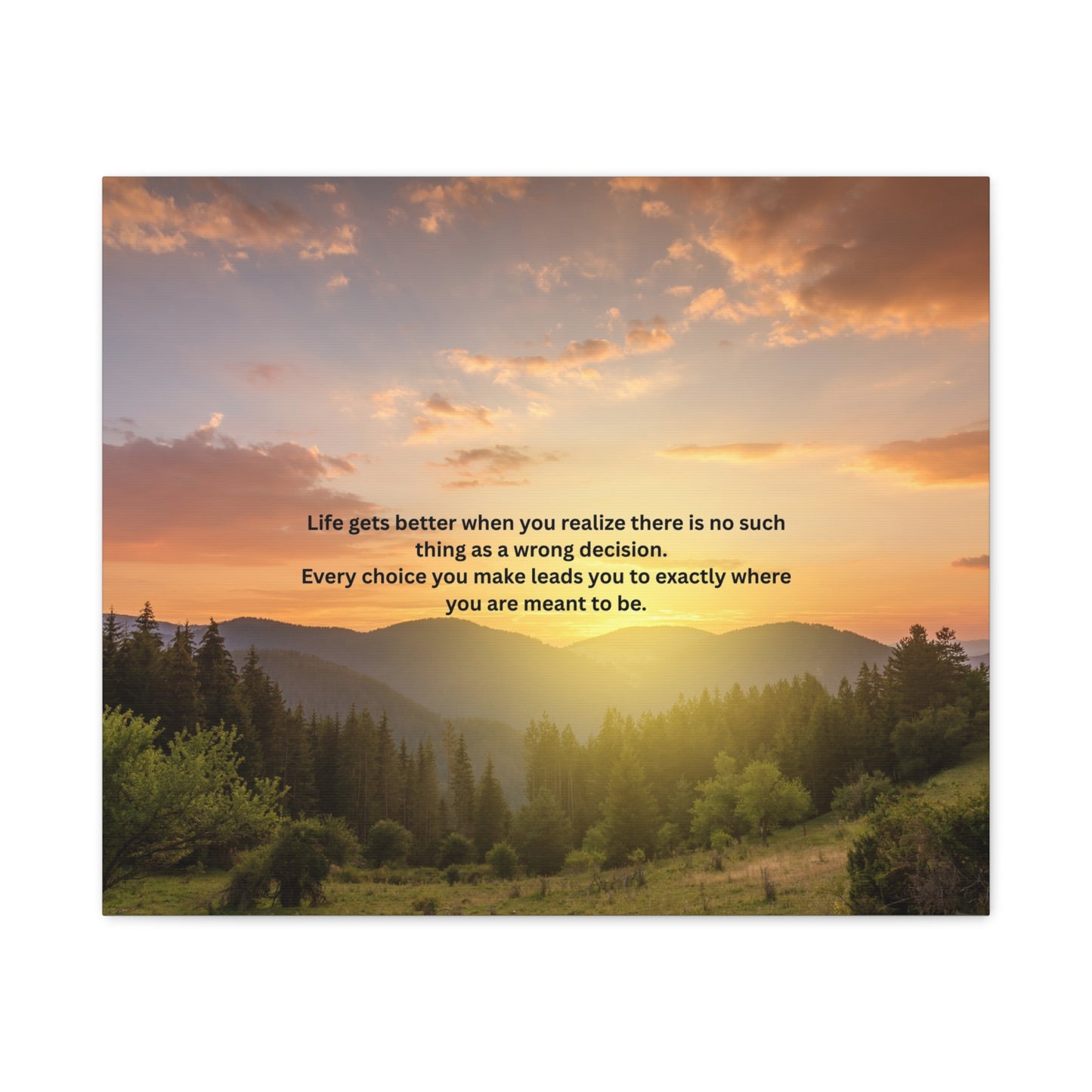 Inspirational Sunset Canvas Print — "Life Gets Better" Motivational Wall Art