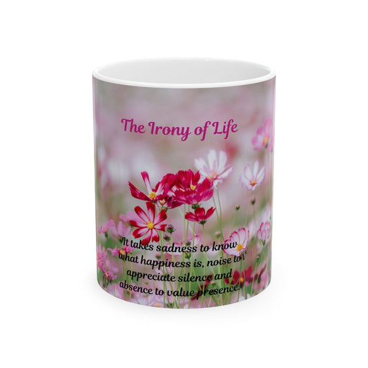 Inspirational Floral Ceramic Mug - "The Irony of Life" - Unique Gift for Coffee Lovers, Tea Enthusiasts, Home Decor, Motivational [...]