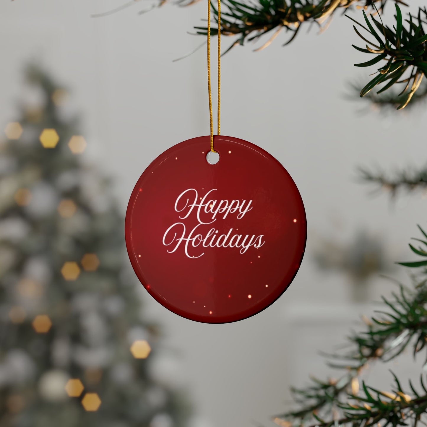 Festive Ceramic Ornaments - Double-Sided Holiday Decor, Christmas Tree Decorations, Gift Accessories