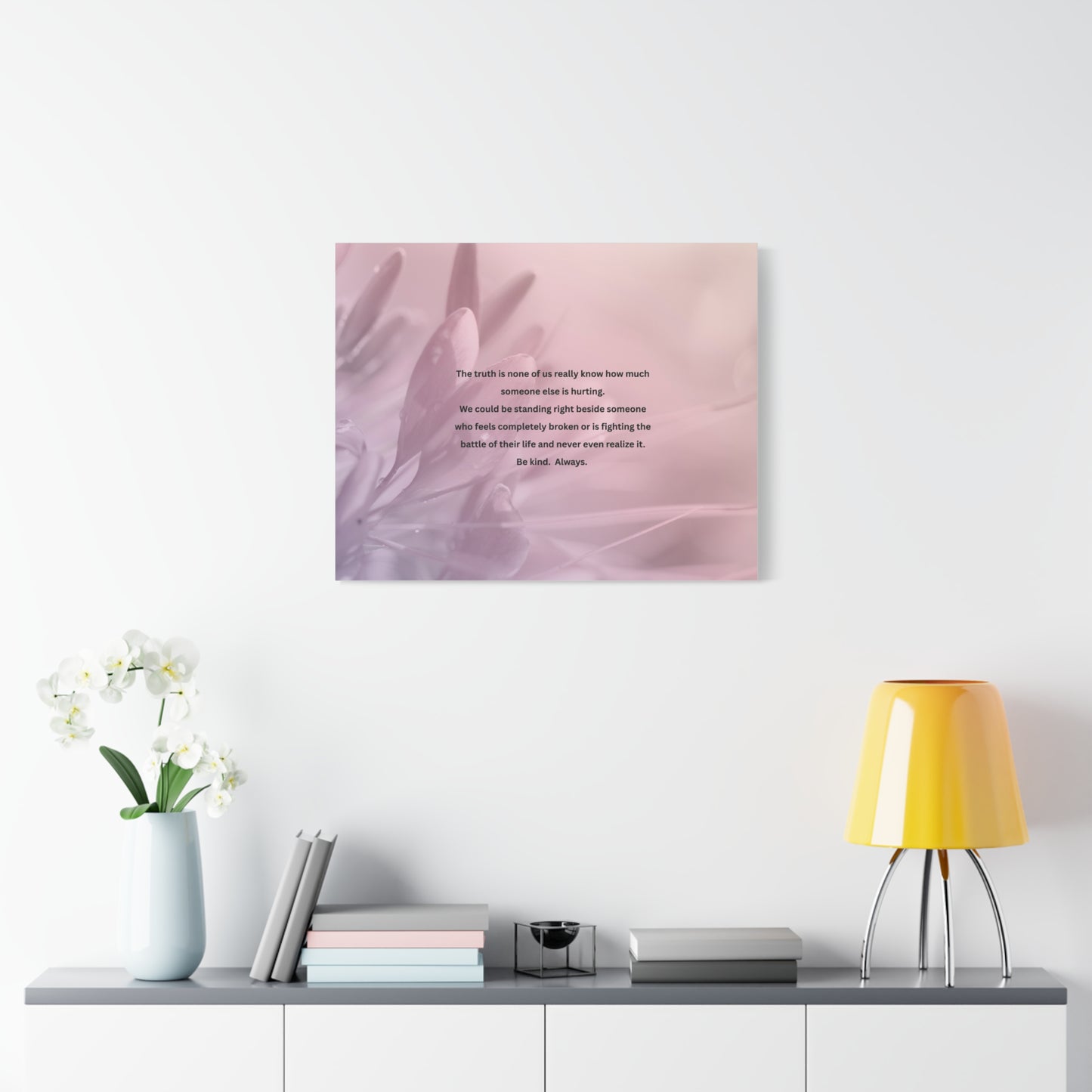 Inspirational Quote Matte Canvas Wall Art — "Be Kind. Always."