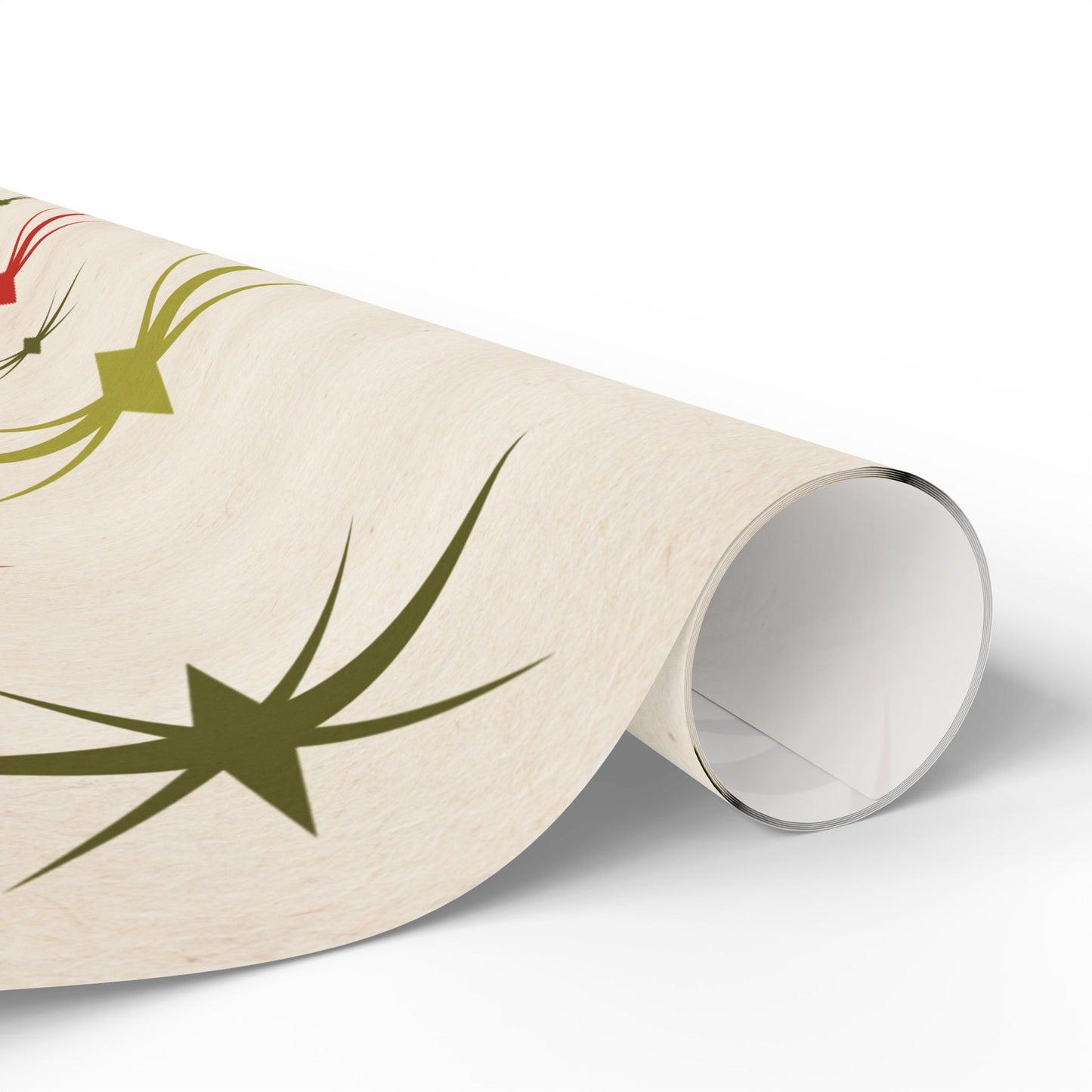 Christmas Star Wrapping Paper Roll — Retro Midcentury Starburst Gift Wrap