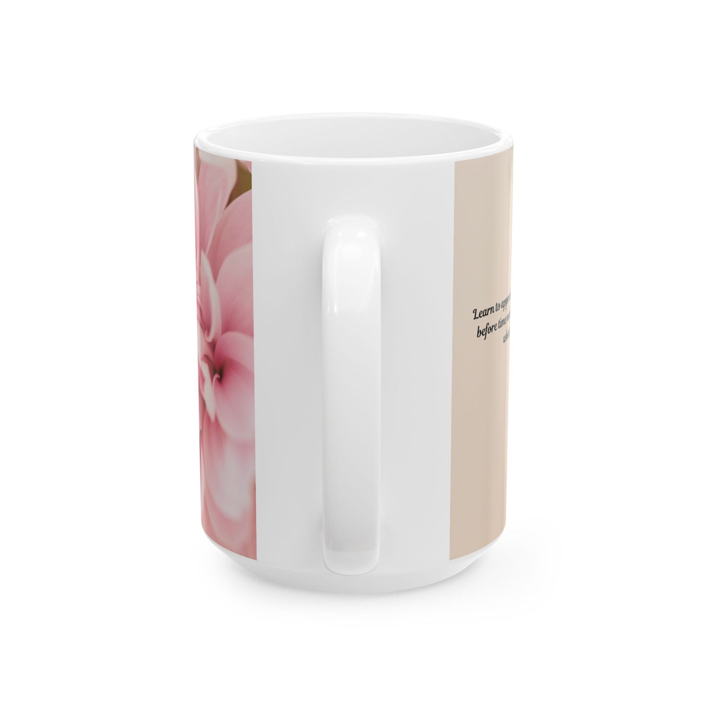 Pink Floral Ceramic Mug — Soft Pastel Flower Coffee Cup (11oz, 15oz)