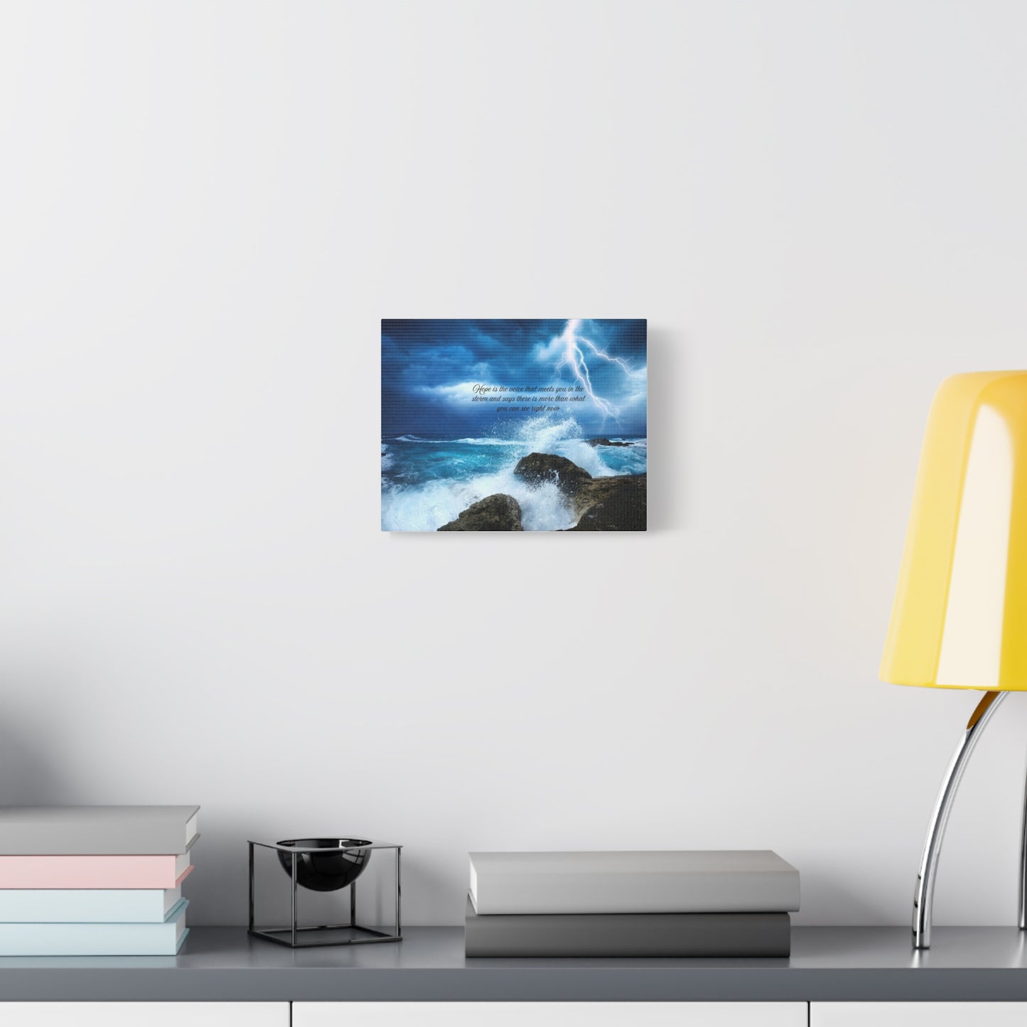 Inspirational Wall Art Canvas, Ocean Waves Decor, Stormy Skies Prints, Motivational Home Decor, Beach House Wall Art