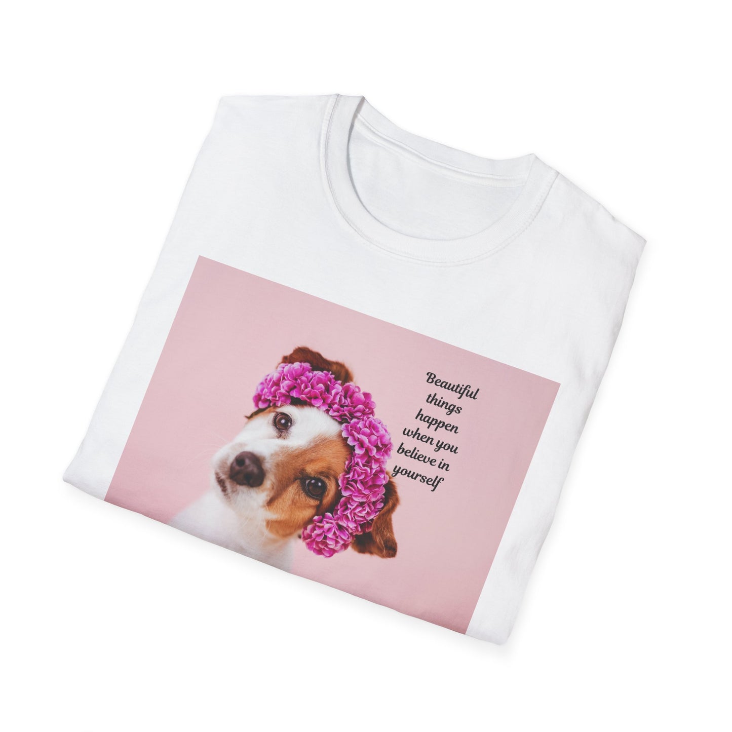 Dog Lover's Inspirational T-Shirt, Cute Pet Apparel, Floral Print Tee, Gift for Animal Lovers, Funny Dog Shirt
