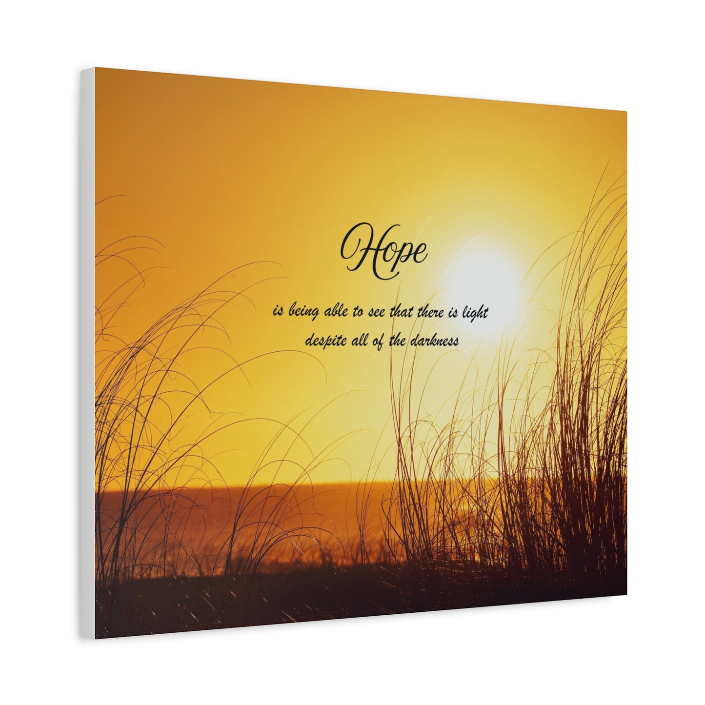 Hope Sunrise Canvas Wall Art — Inspirational Quote Beach Print