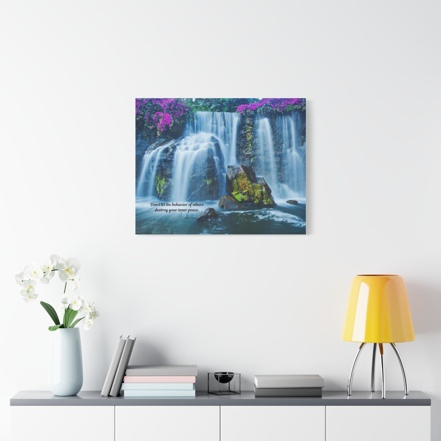 Waterfall Canvas Art Print, Inspirational Wall Decor, Meditation Wall Art, Serenity Home Decor, Gift for Mindfulness, Nature Artwork