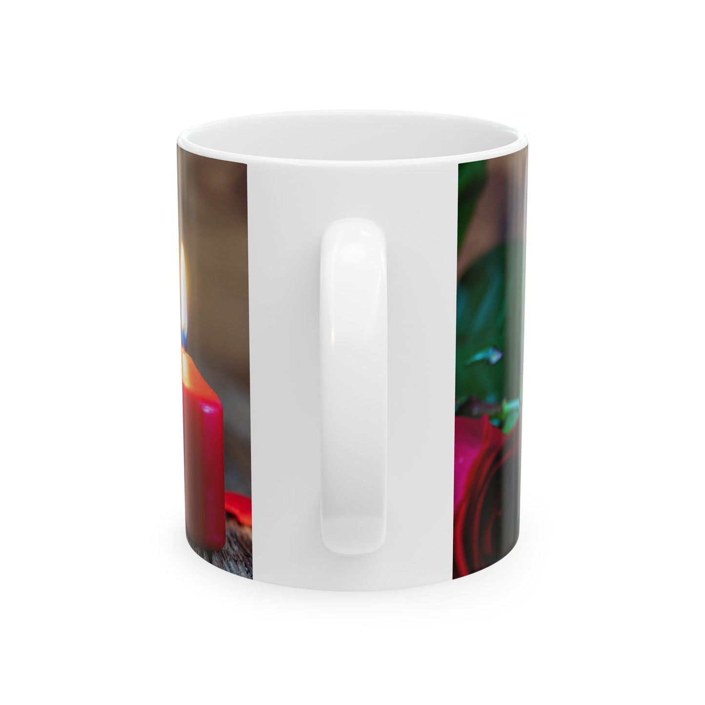 Inspirational Candle & Rose Ceramic Mug — "Don't let the ugly in others destroy the beauty in you" (11oz/15oz)