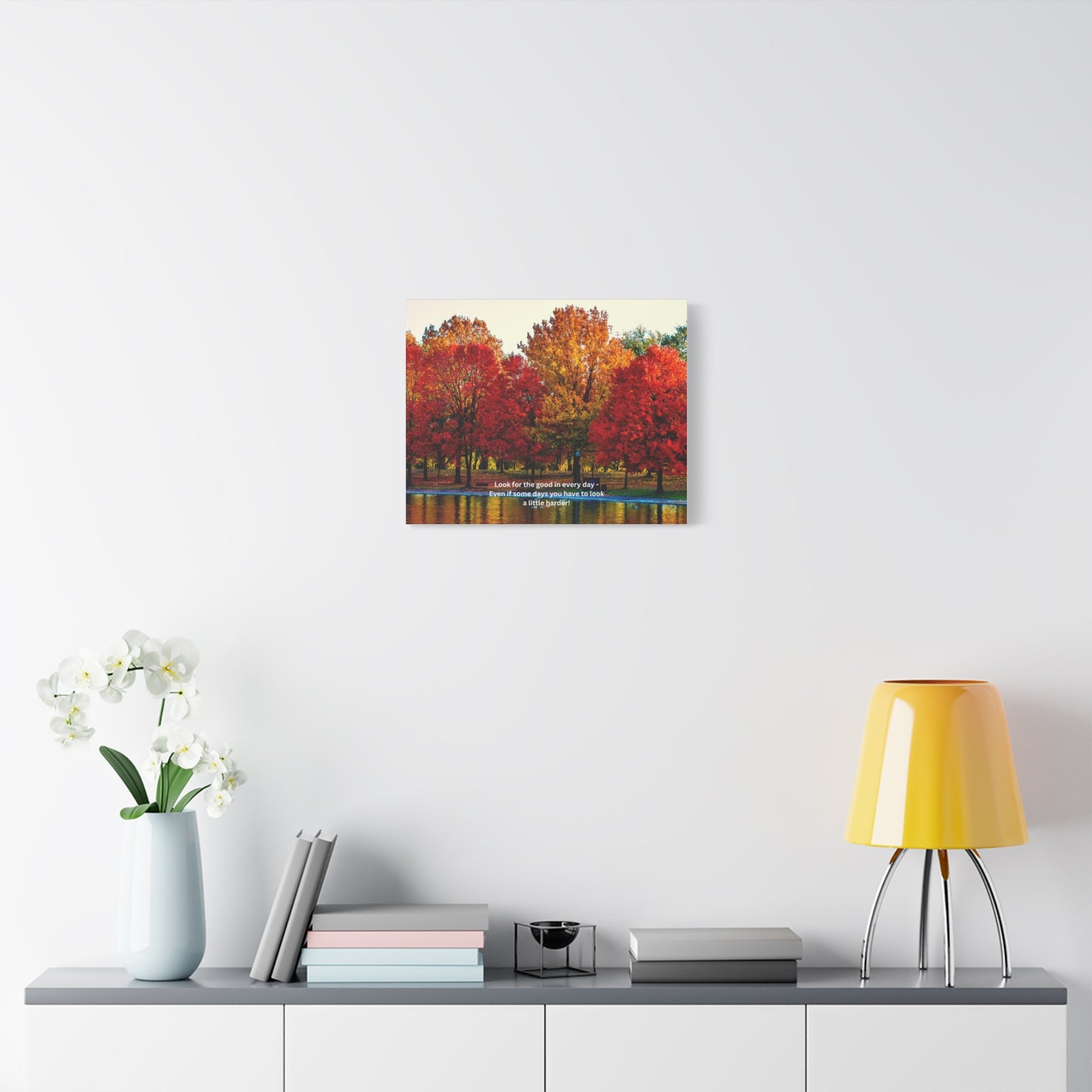Inspirational Canvas Wall Art, Nature Decor, Positive Quote Print, Home Office Decoration, Fall Landscape