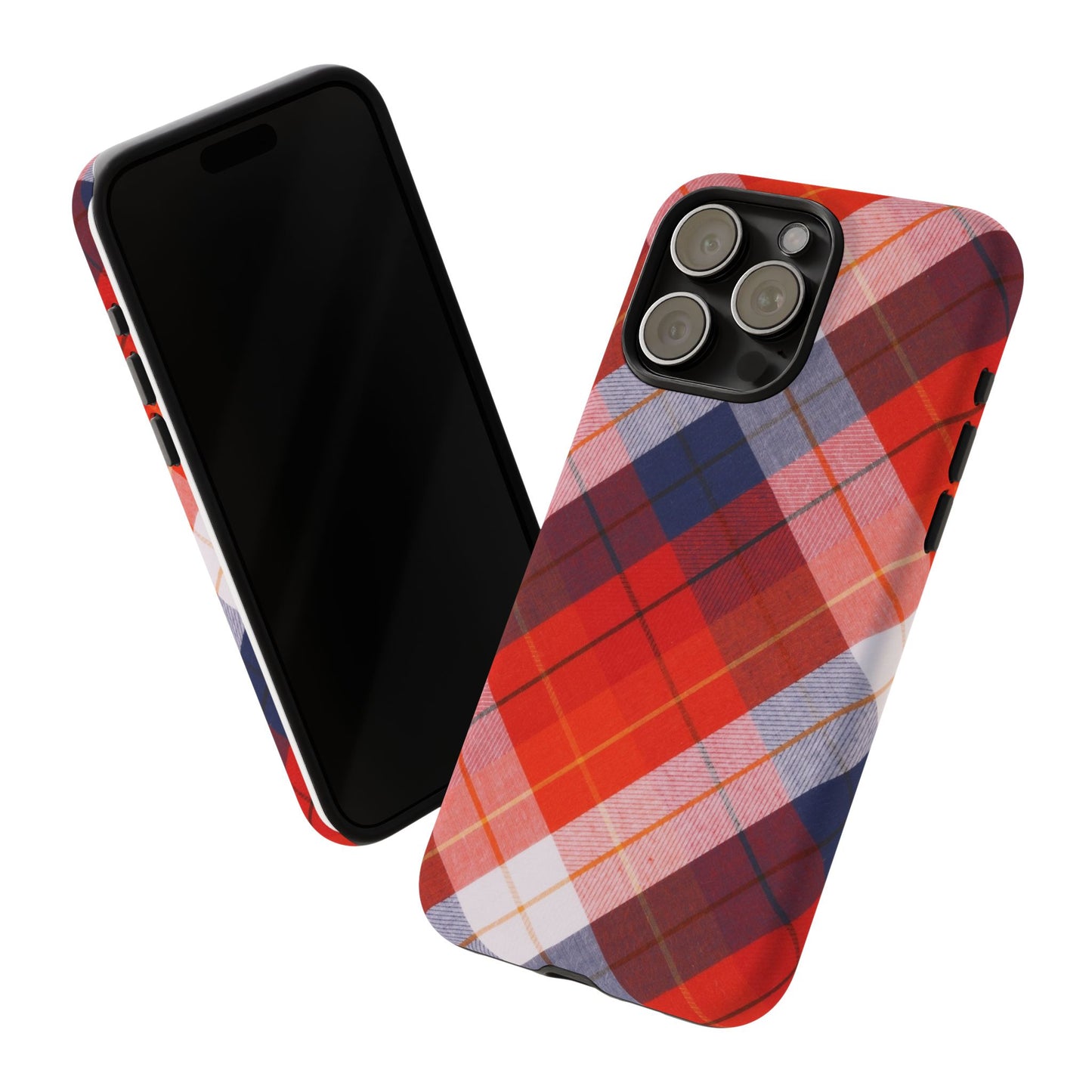 Tough Cases, Beautiful Red, White & Blue Plaid Design
