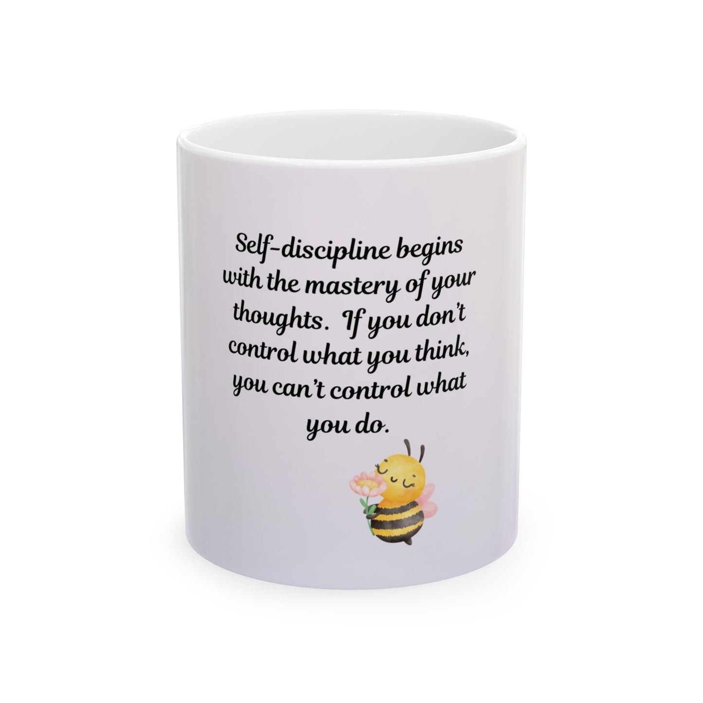 Motivational Floral Ceramic Mug - Perfect Gift for Self-Care, Encouragement, Coffee Lovers, Inspirational Quotes, Spring Decor