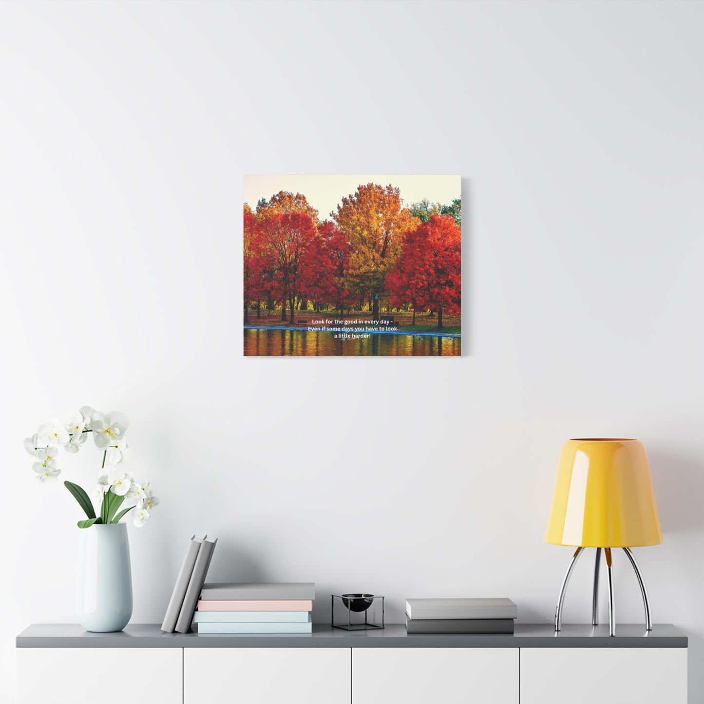 Inspirational Canvas Wall Art, Nature Decor, Positive Quote Print, Home Office Decoration, Fall Landscape