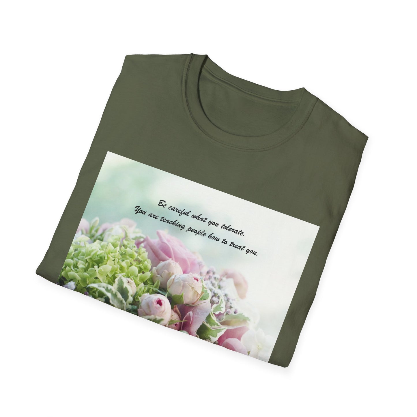 Floral Sympathy T-Shirt — "Be comforted when you think of me" Memorial Tee