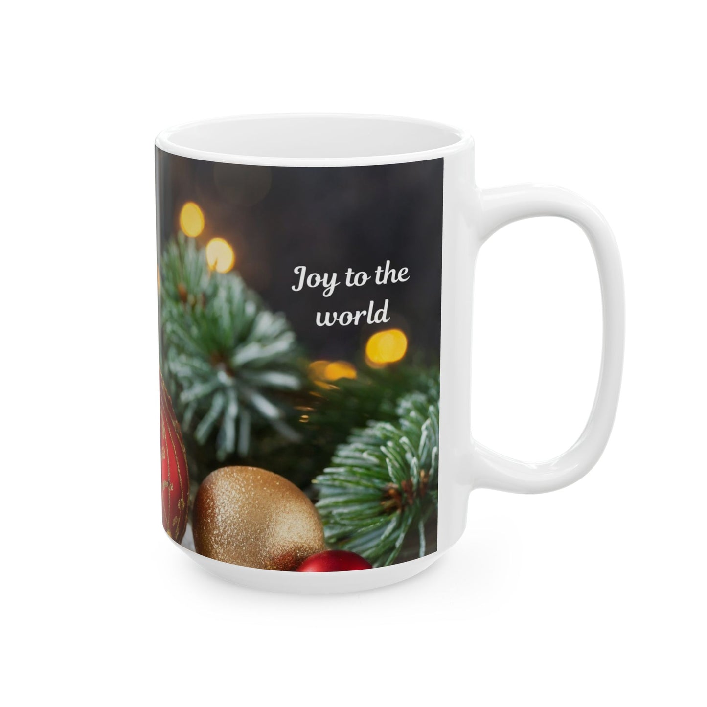 Christmas Ornament & Candle Ceramic Mug — Festive Holiday Coffee Cup (11oz, 15oz)